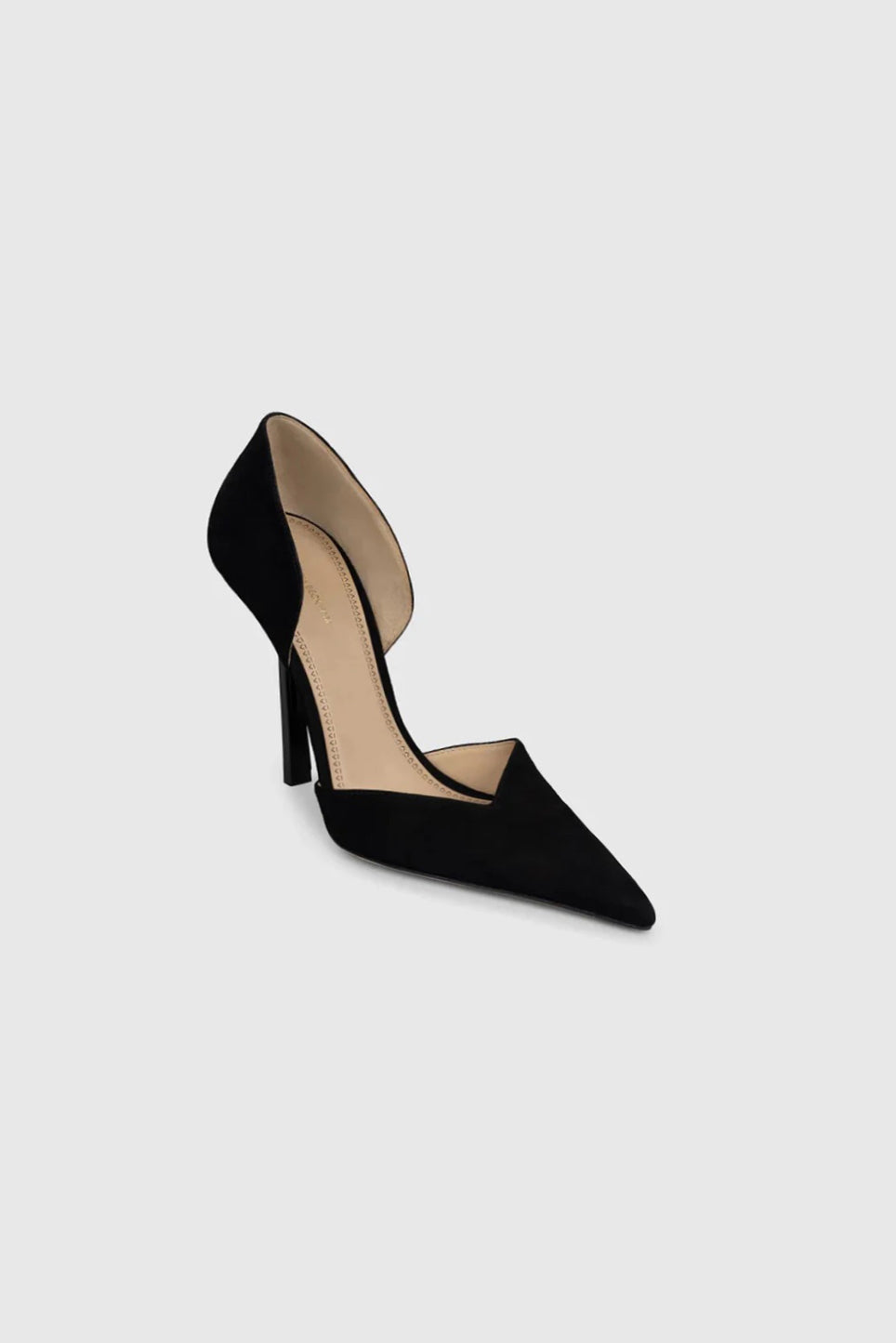 Victoria Angle D'Orsay Pump 115 Black Suede