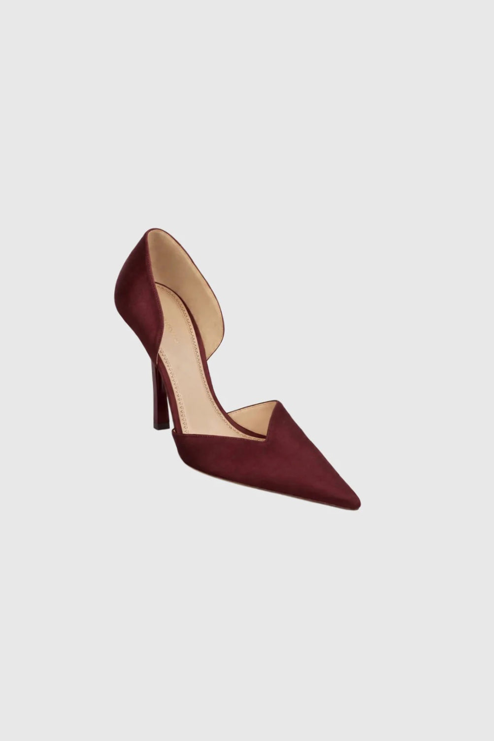 Victoria Angle D'Orsay Pump 115 Burgundy Satin