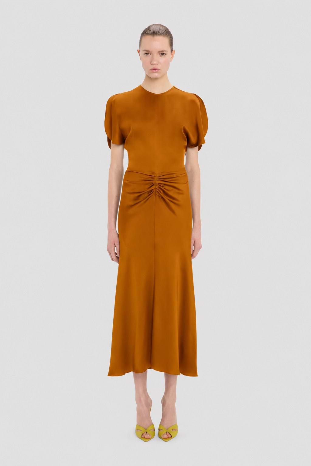 Bela Midi Dress in Bronze