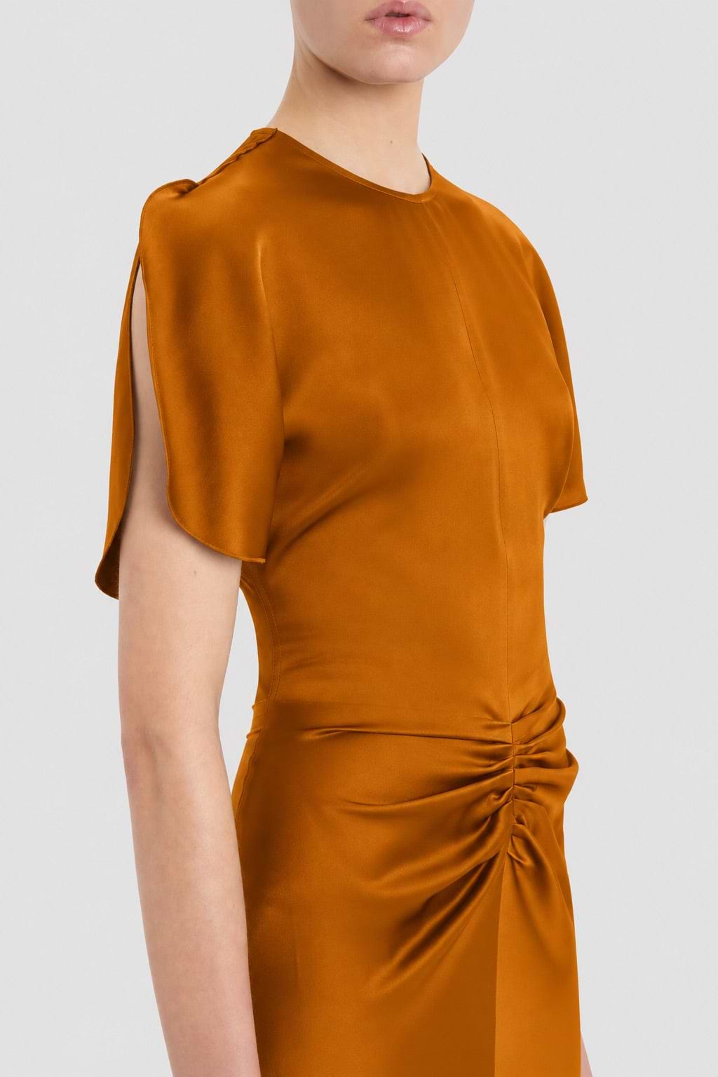 Bela Midi Dress in Bronze