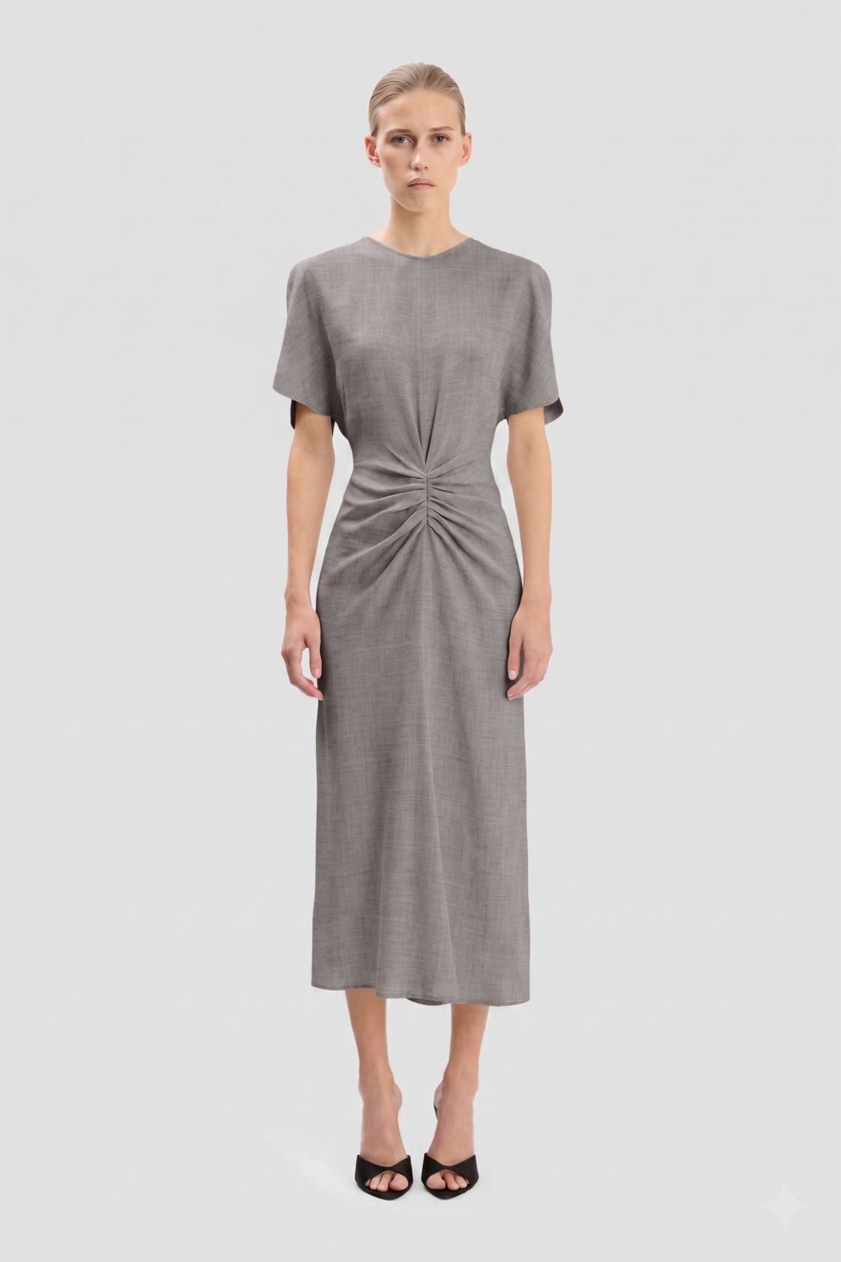 Bela Midi Dress In Grey