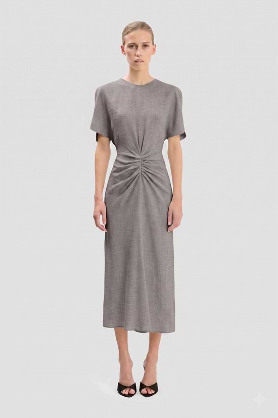 Bela Midi Dress In Grey