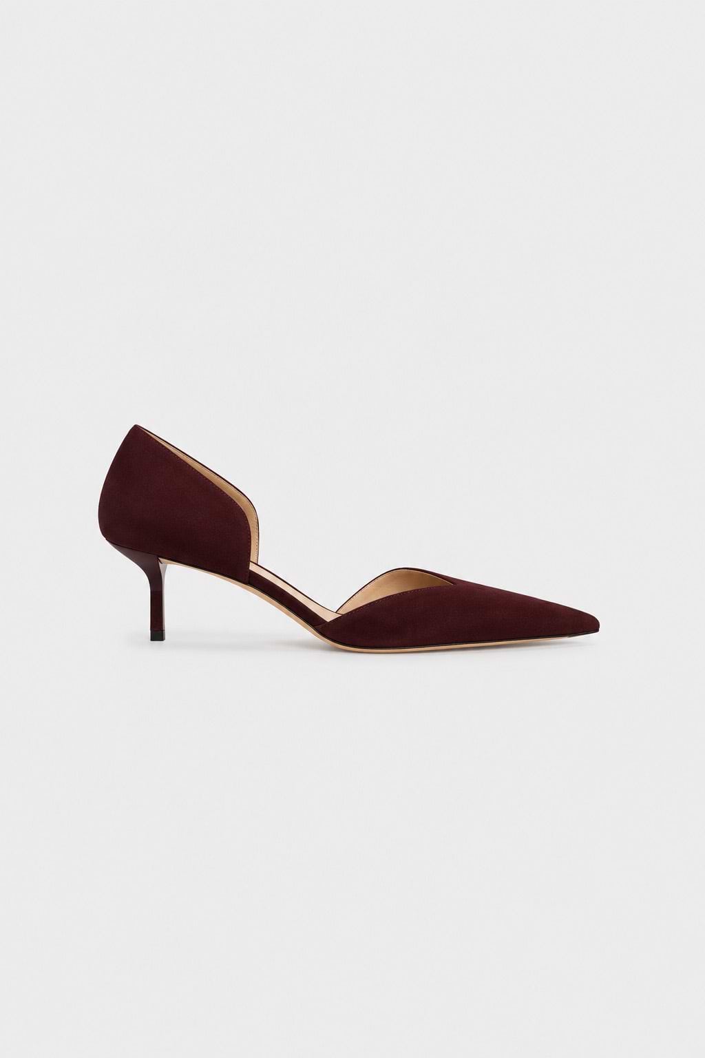 Victoria Angle D'Orsay Pump 55 Burgundy Suede