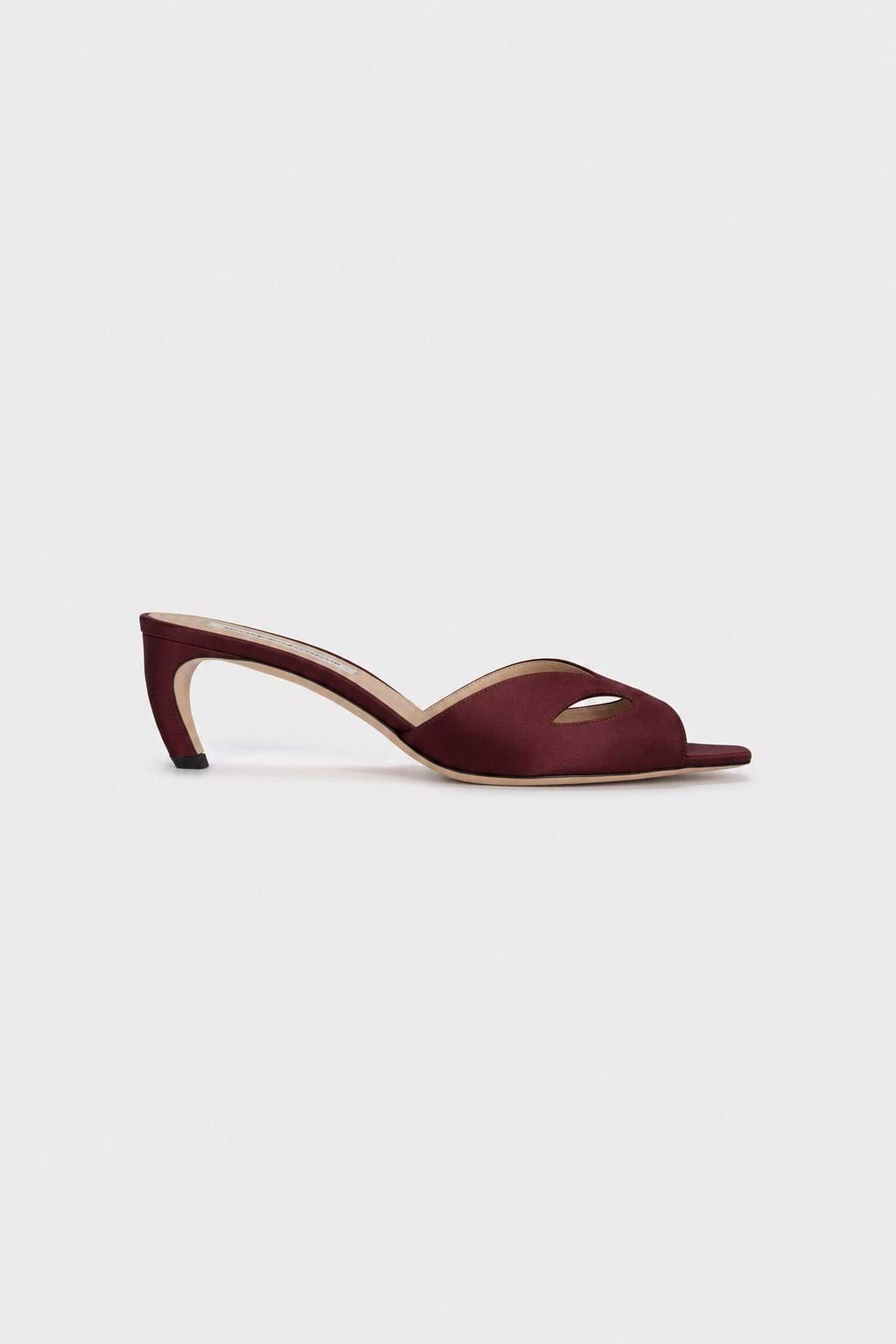 Harlow Mask Mule 55 Burgundy Satin