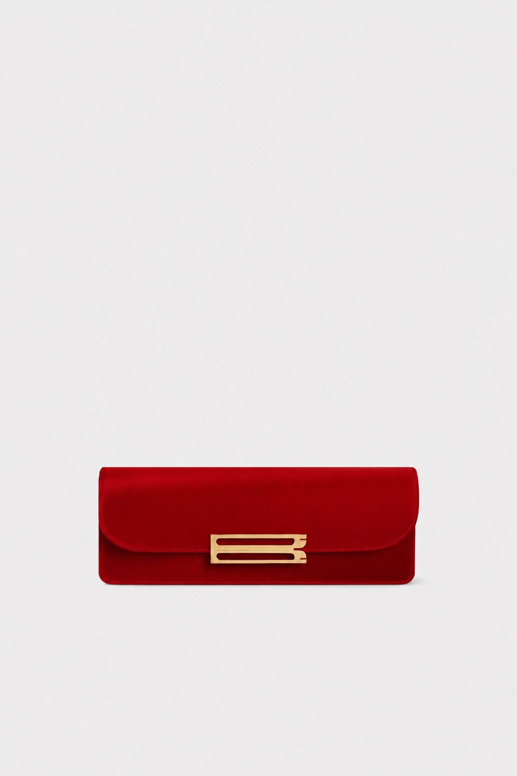 Dorian East-West Clutch Cherry Red Satin