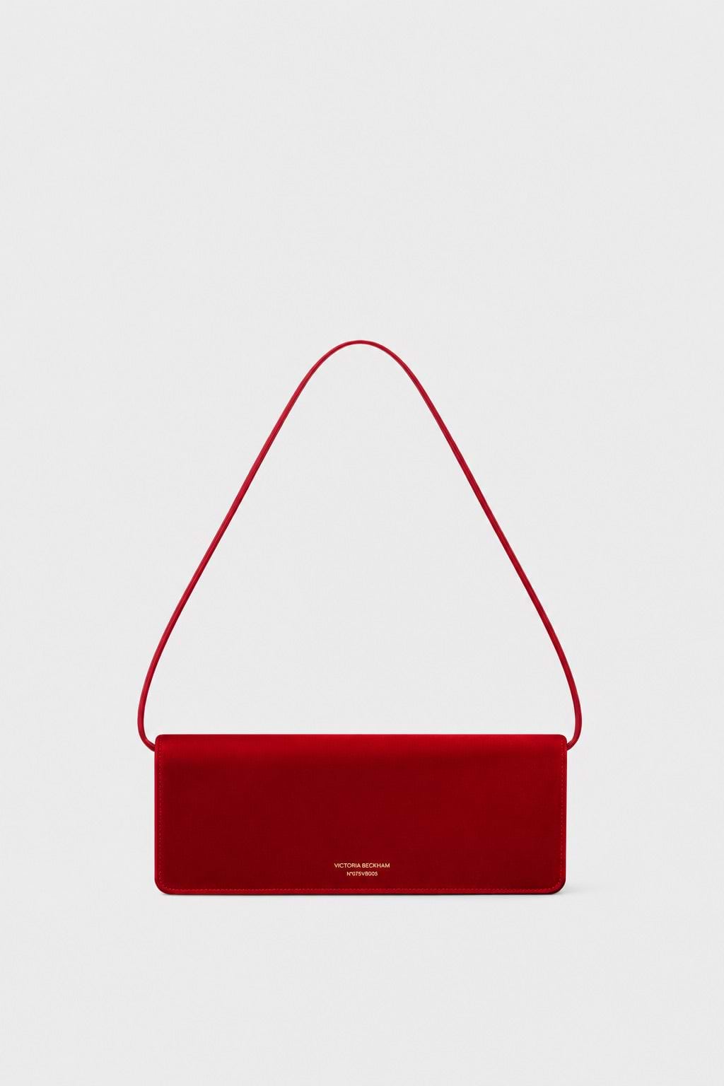 Dorian East-West Clutch Cherry Red Satin