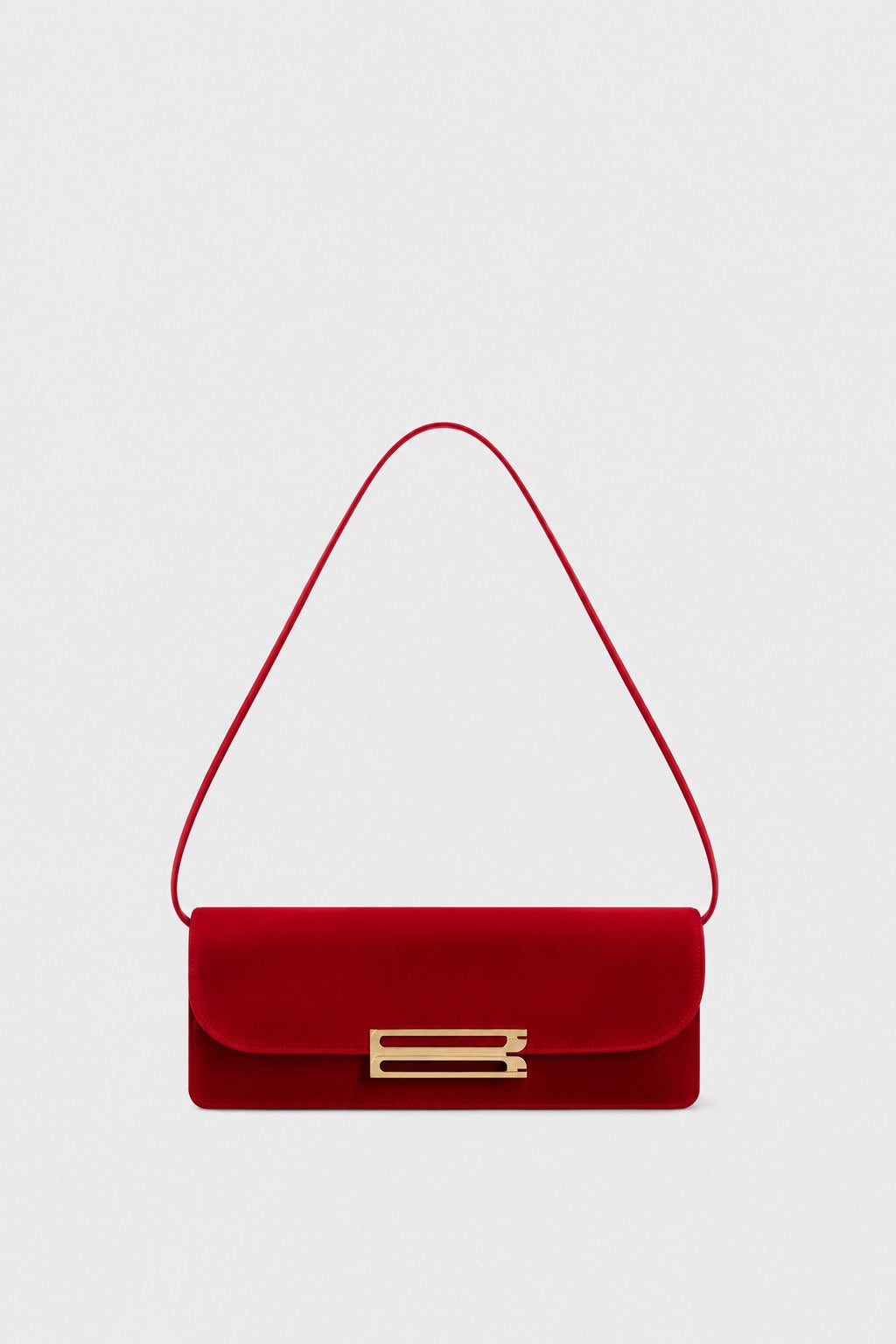 Dorian East-West Clutch Cherry Red Satin