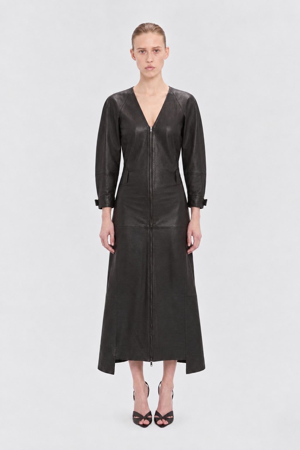 victoria beckham leather dress Dolman In Dark Brown - 8 Ecom Style:AP1E211555