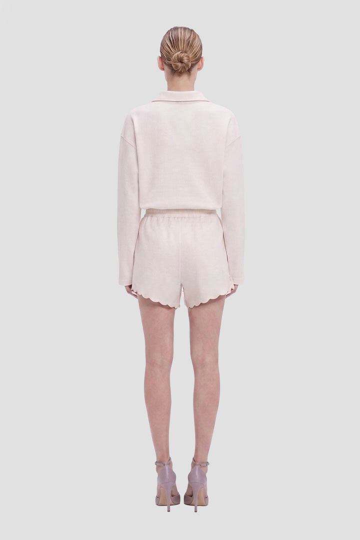 Embroidered Short In White