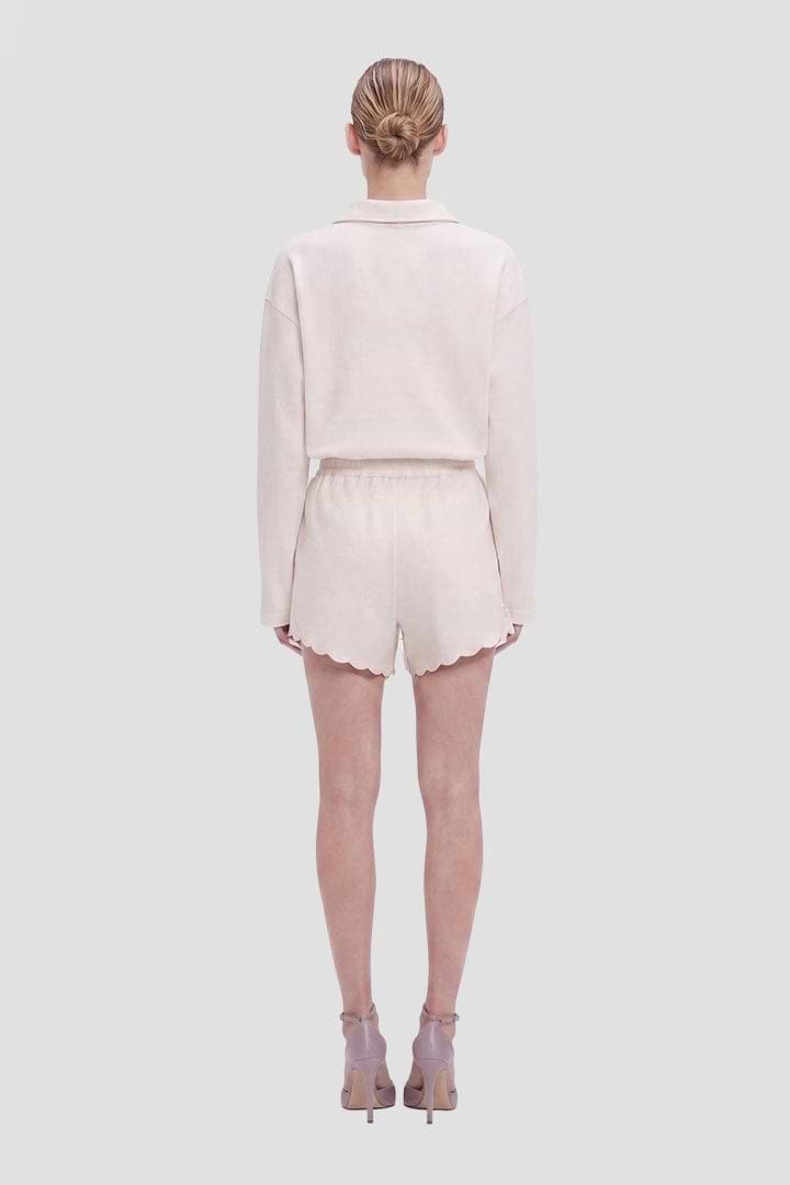 Embroidered Short In White
