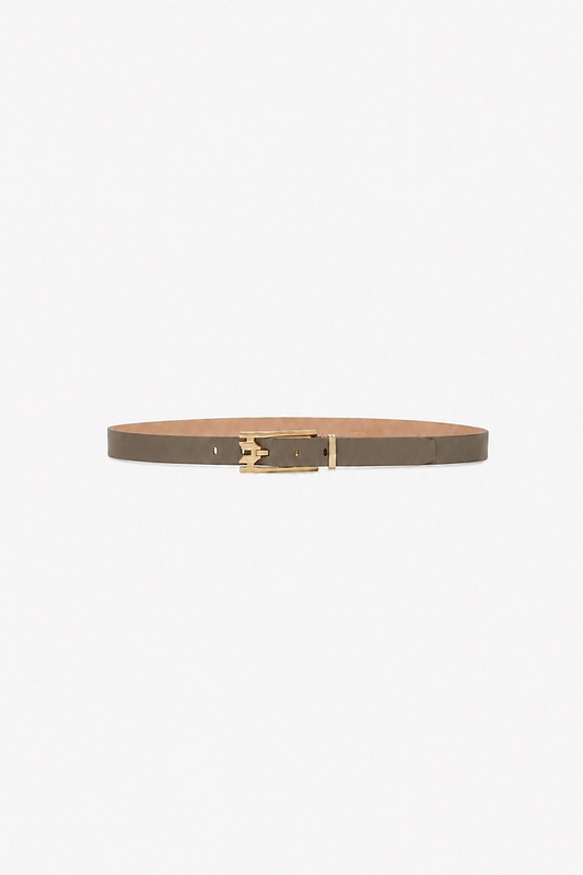 Dorian Pin-Buckle Belt 25mm Grey Shiny Calf Leather