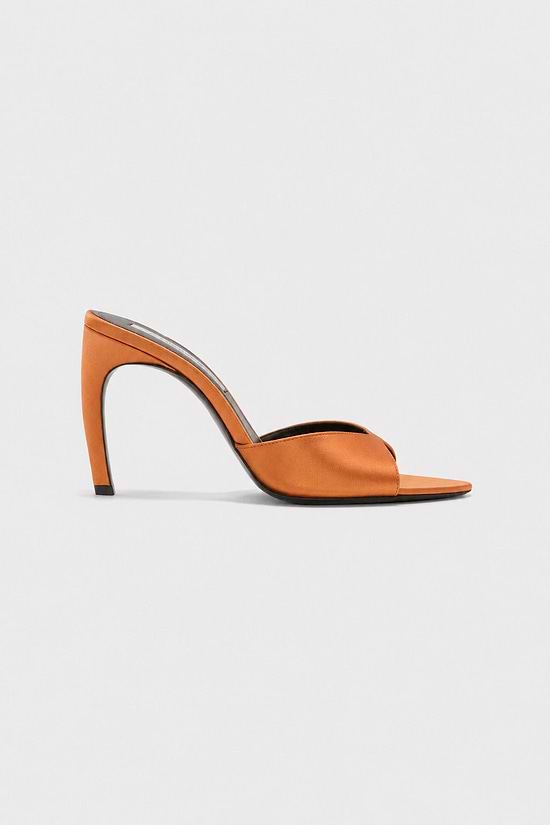 Harlow Open Toe Mule 100 Bronze Satin