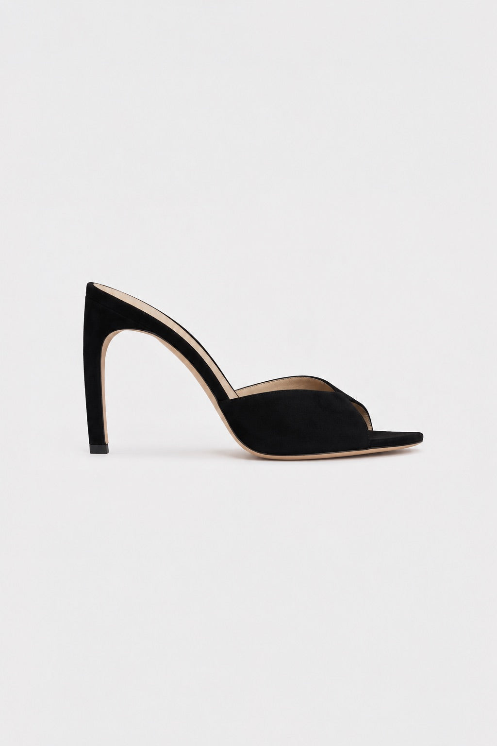 Harlow Open Toe Mule 100 Black Suede
