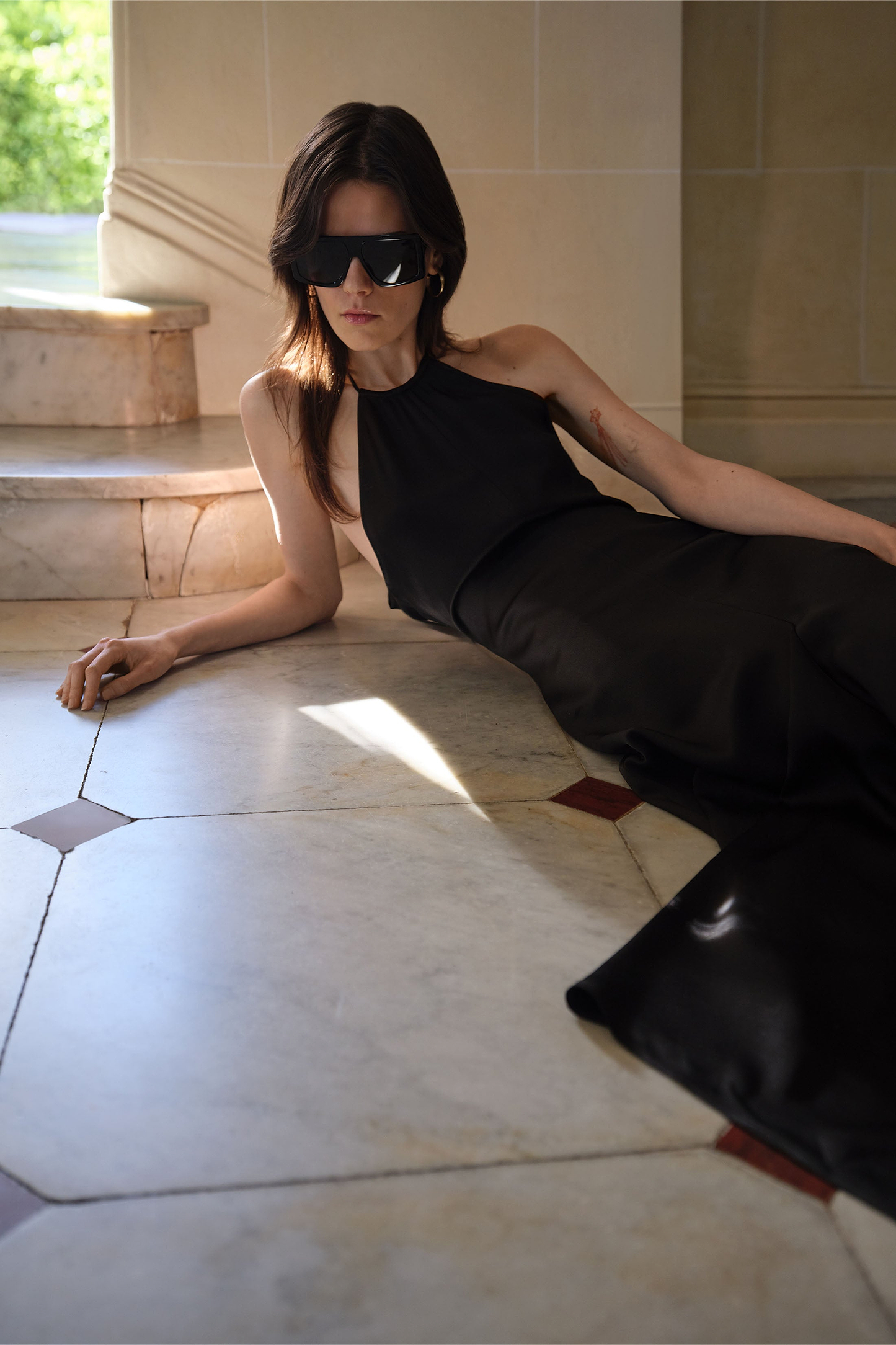 Halter Neck Midi Dress In Black