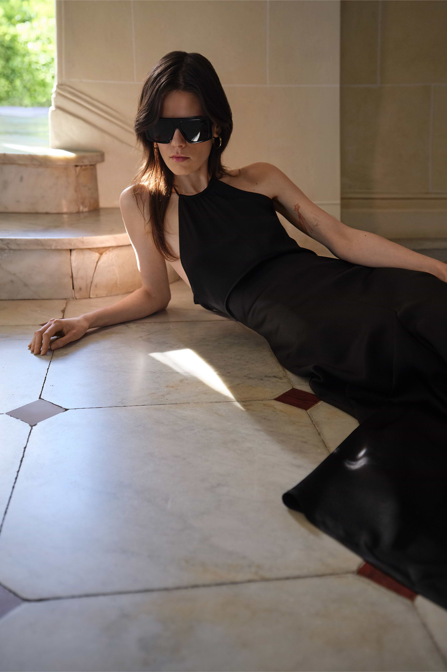 Halter Neck Midi Dress In Black