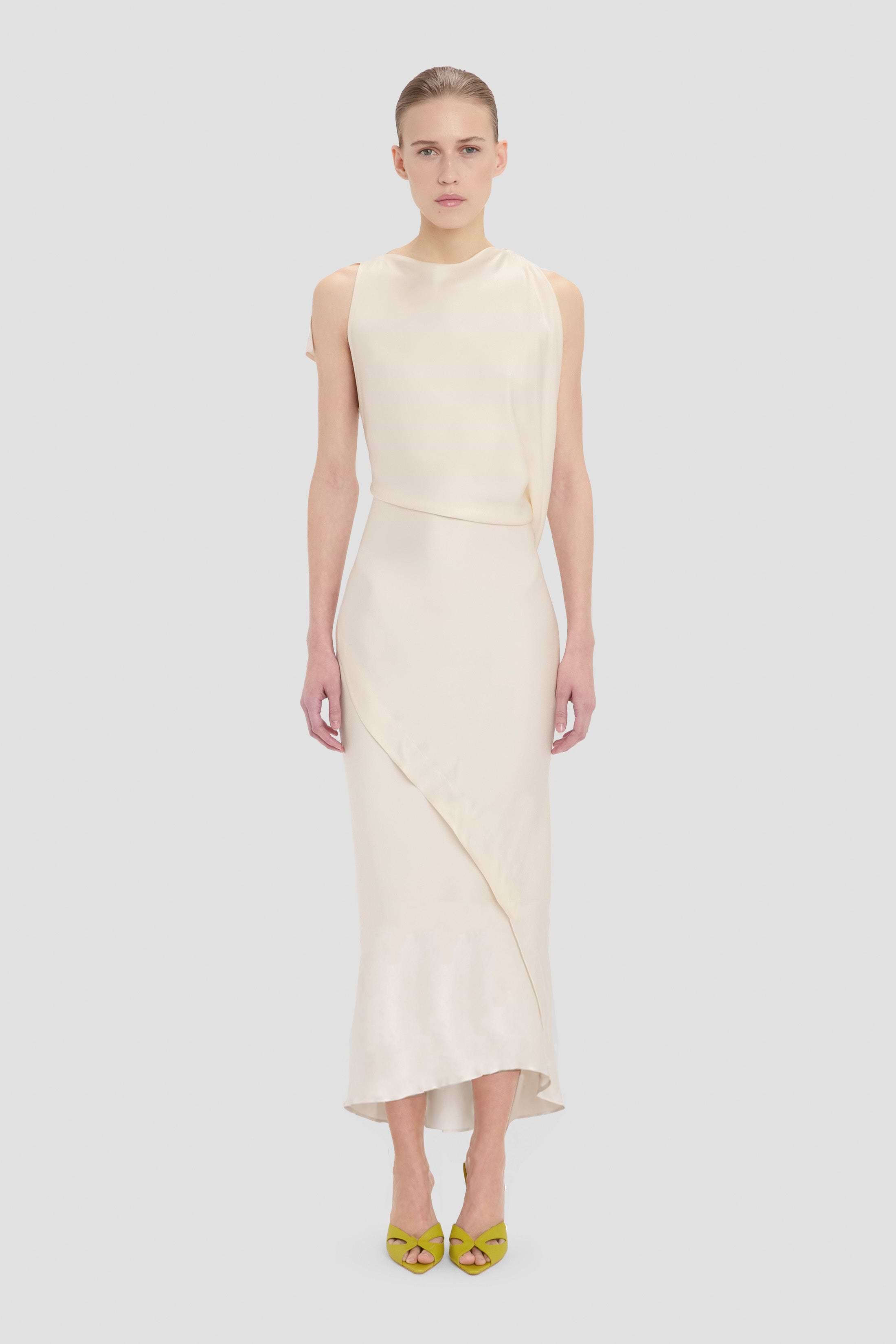 Kyra Midi Dress In Ivory