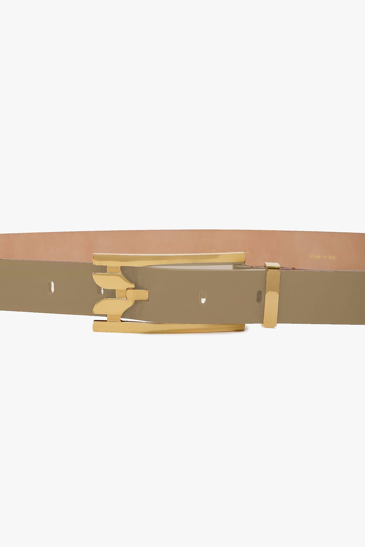 Dorian Pin-Buckle Belt 25mm Safari Shiny Calf Leather