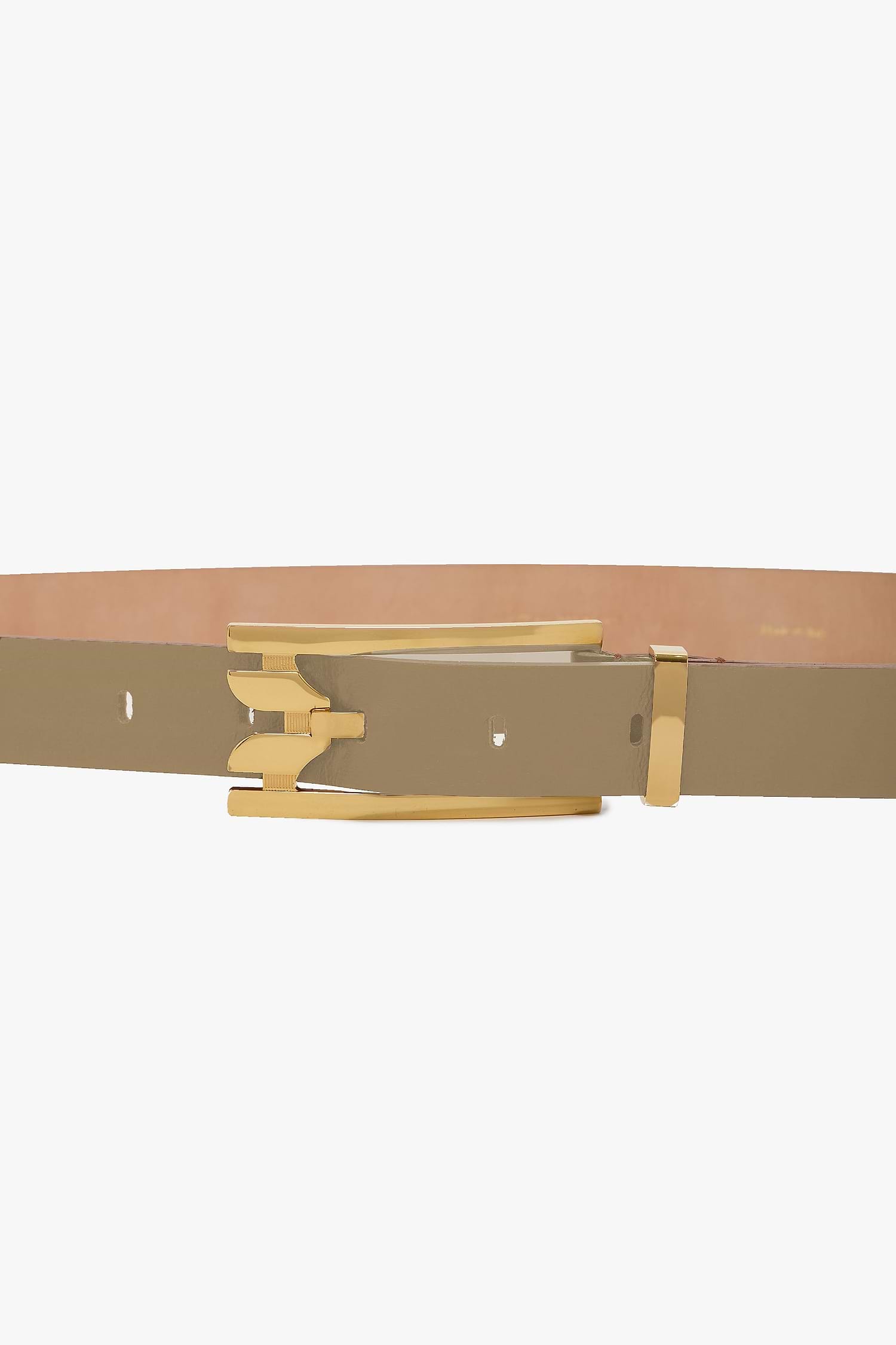 Dorian Pin-Buckle Belt 25mm Safari Shiny Calf Leather