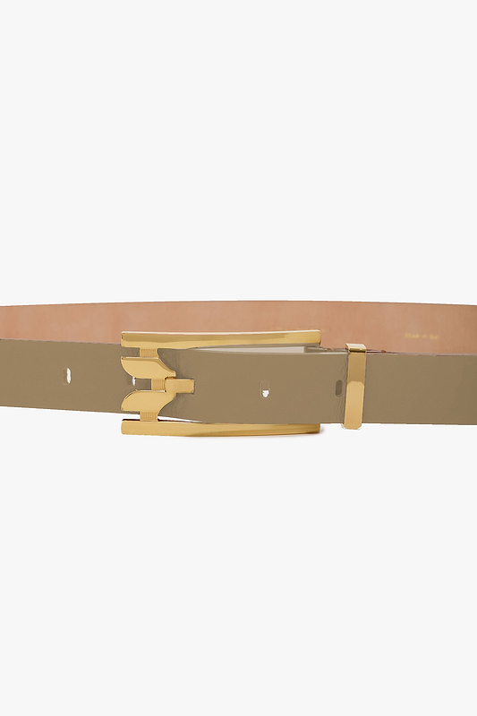 Dorian Pin-Buckle Belt 25mm Safari Shiny Calf Leather