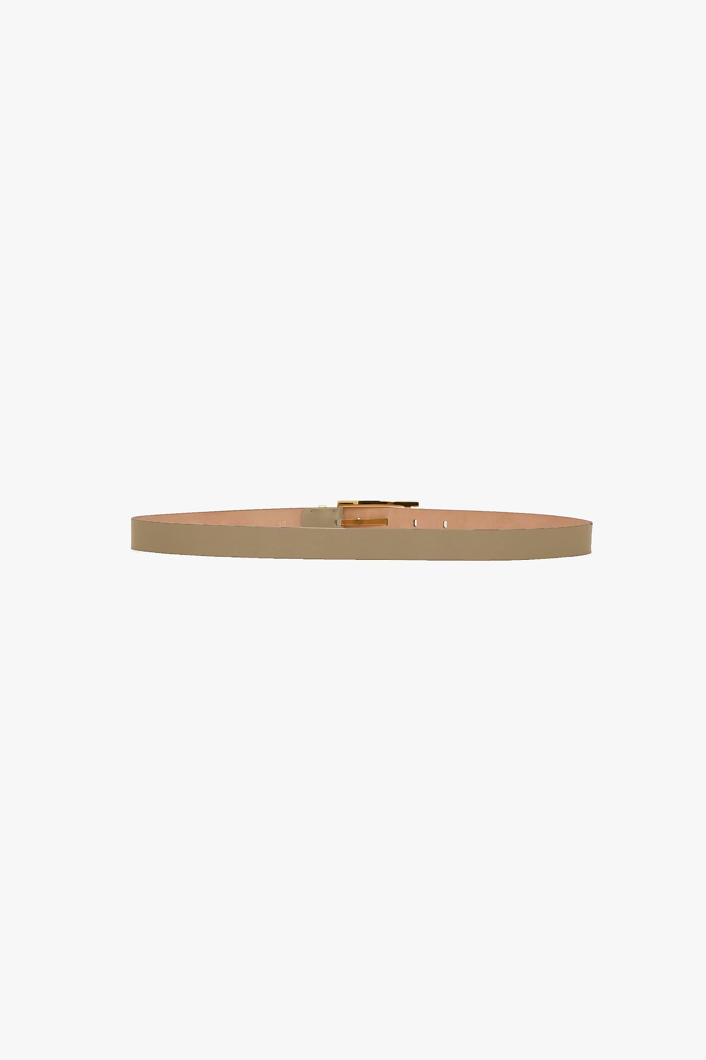 Dorian Pin-Buckle Belt 25mm Safari Shiny Calf Leather