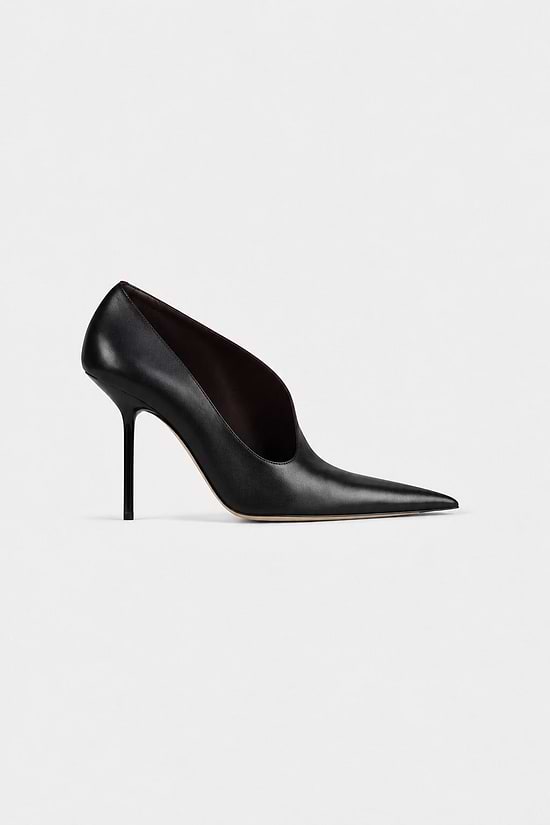 Sloane Sculptural Pump 100 Black Nappa Leather