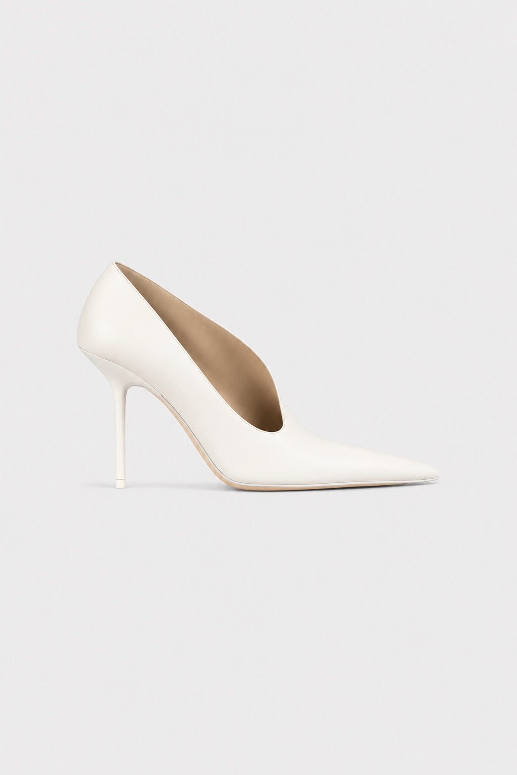Sloane Sculptural Pump 100 White Nappa Leather