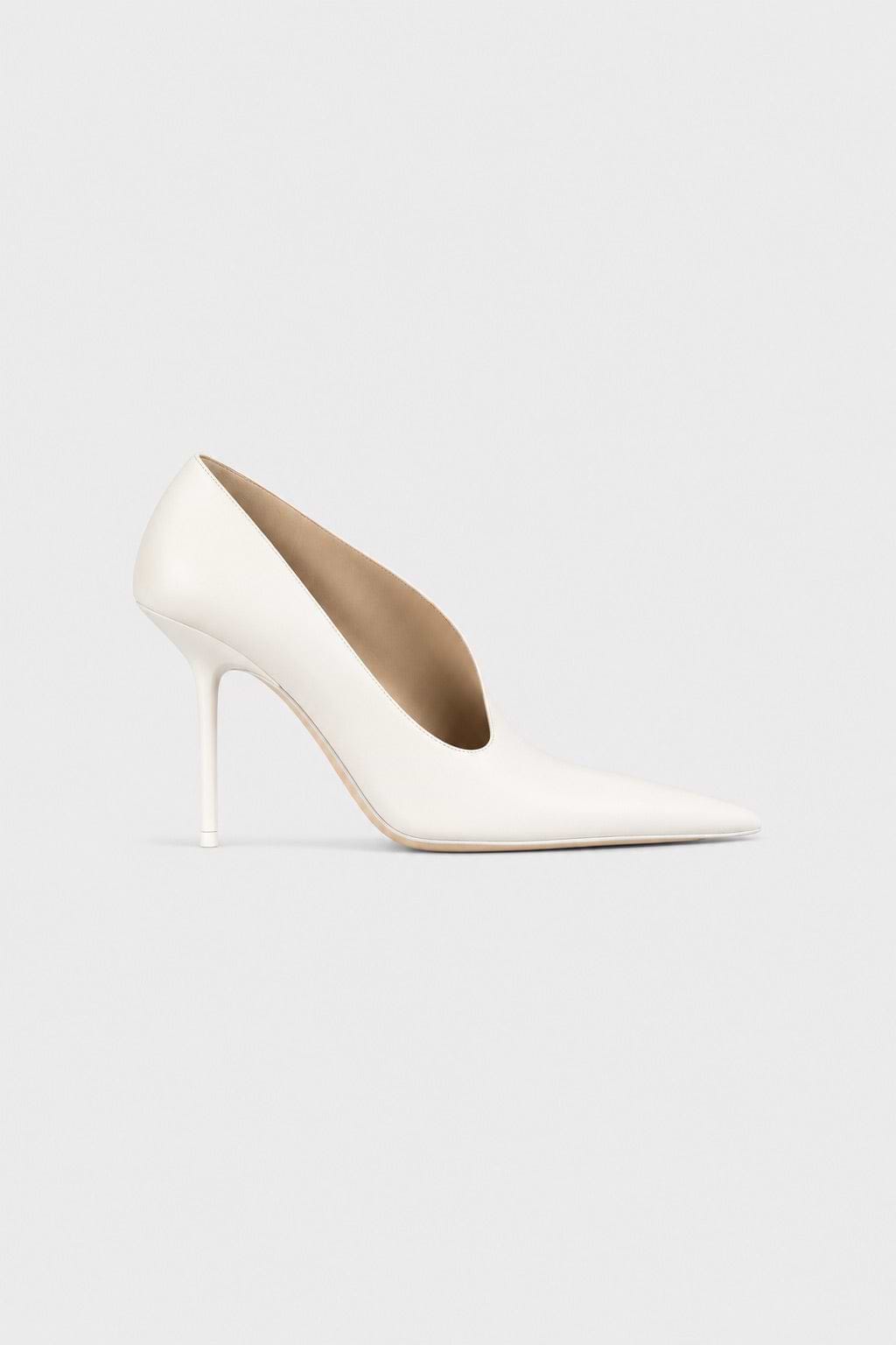 Sloane Sculptural Pump 100 White Nappa Leather