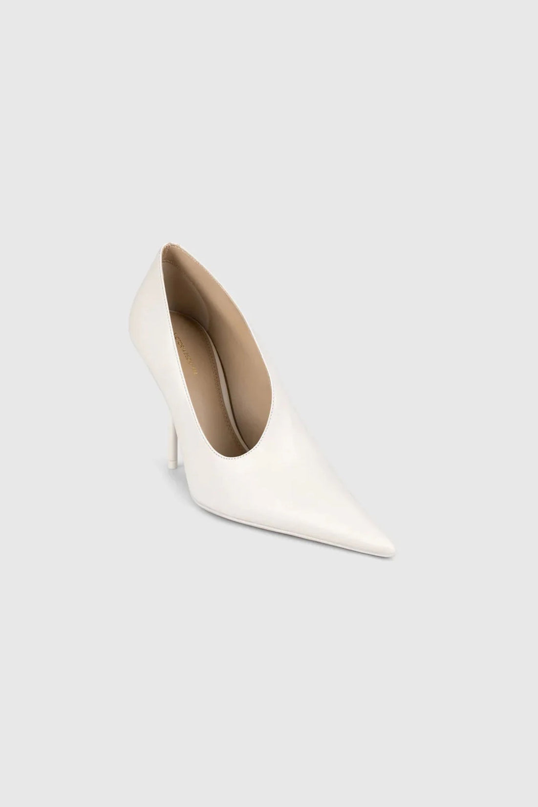 Sloane Sculptural Pump 100 White Nappa Leather