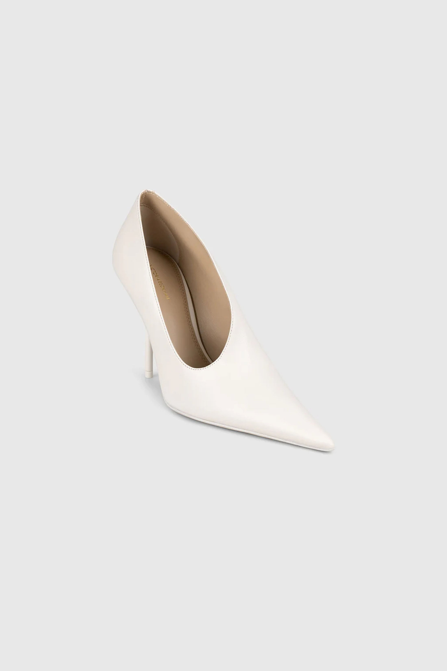 Sloane Sculptural Pump 100 White Nappa Leather