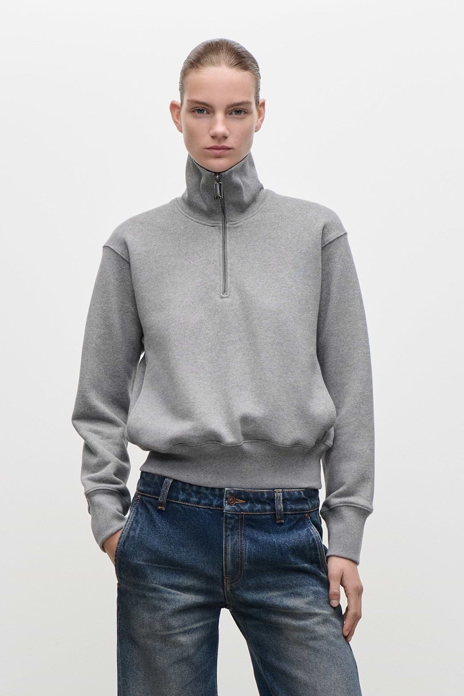 Violet Sweatshirt In Mid Grey Marl