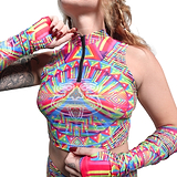Psytech Half Zip Crop Top (wholesale)