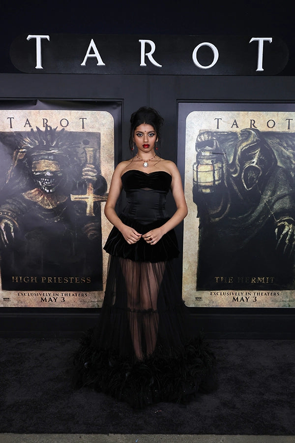 Avantika wears Fabergé to the premiere of the film Tarot