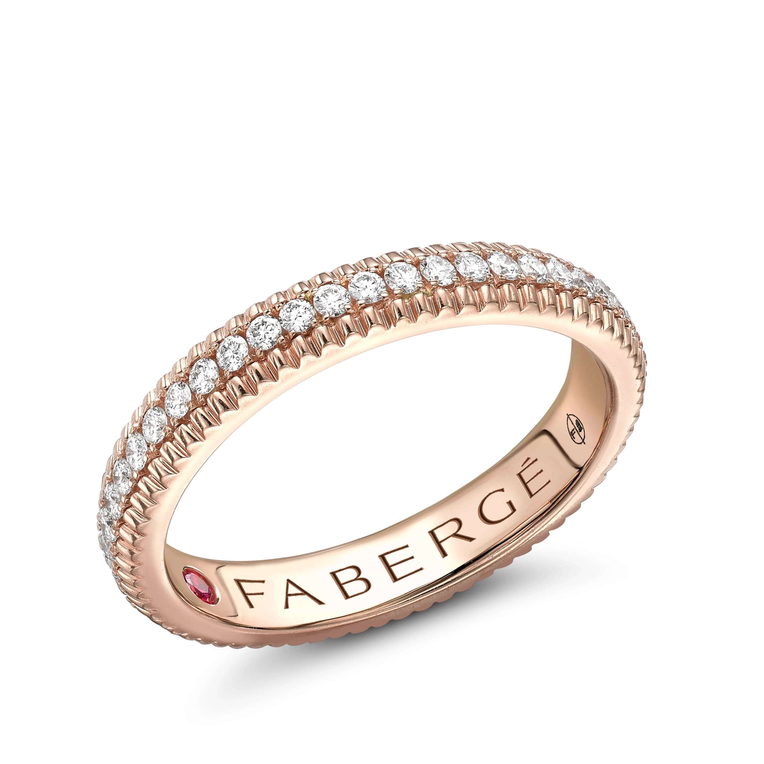 Rose Gold Diamond Fluted Eternity Ring I Fabergé