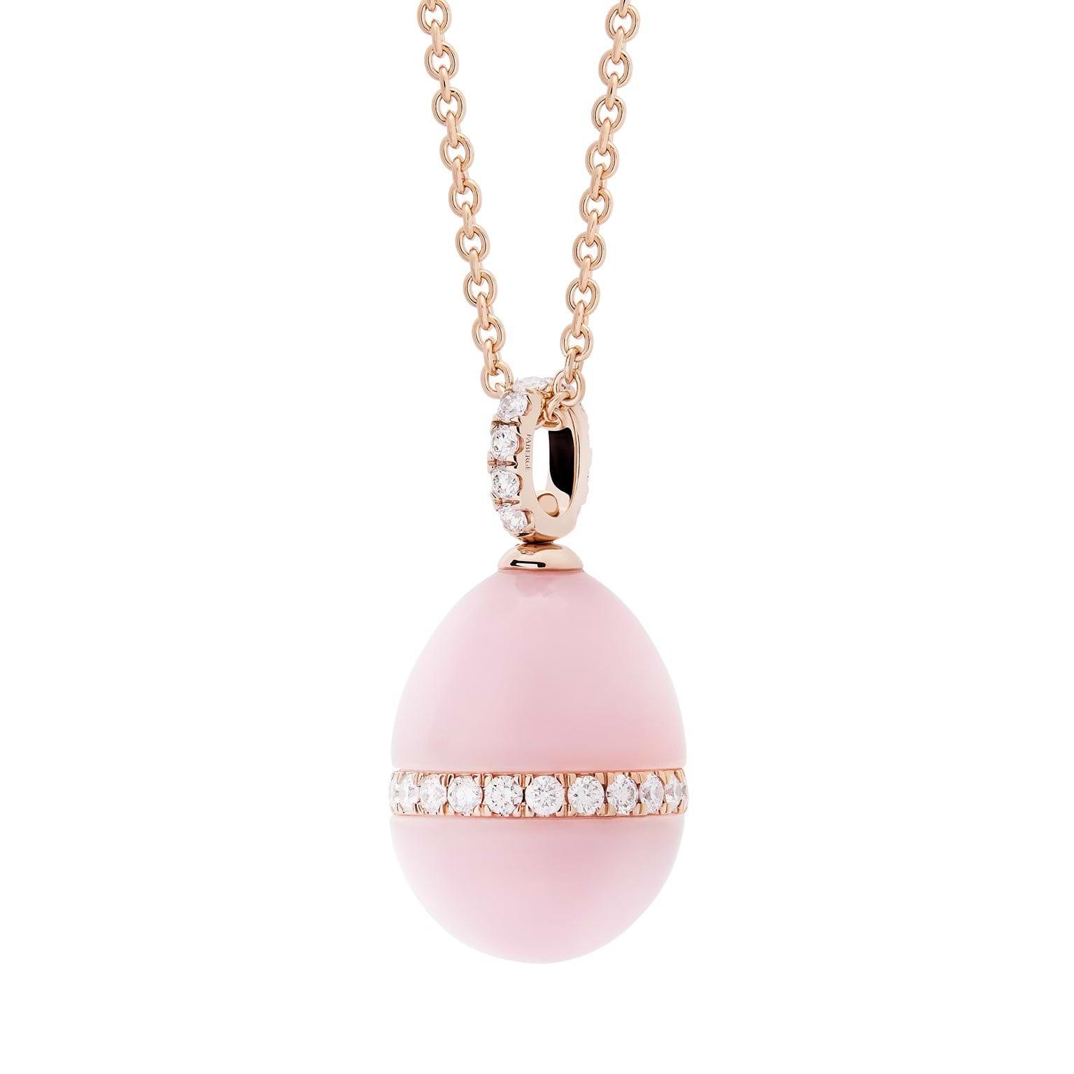Pendentif Stoneflower en or rose, opale rose et diamants
