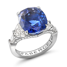Blue Sapphire and Diamond Platinum Ring