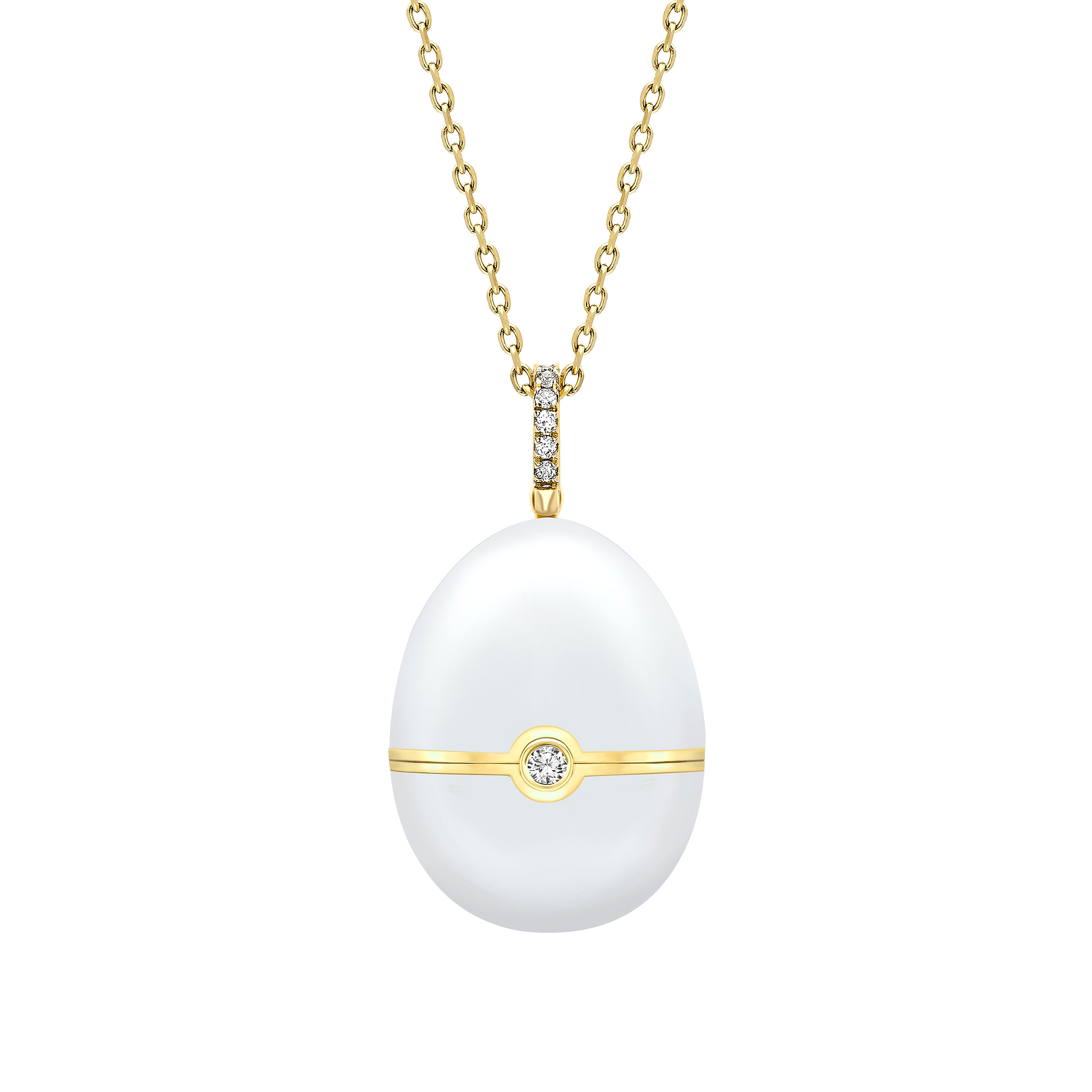 Enamel and Yellow Gold Nest Egg Locket
