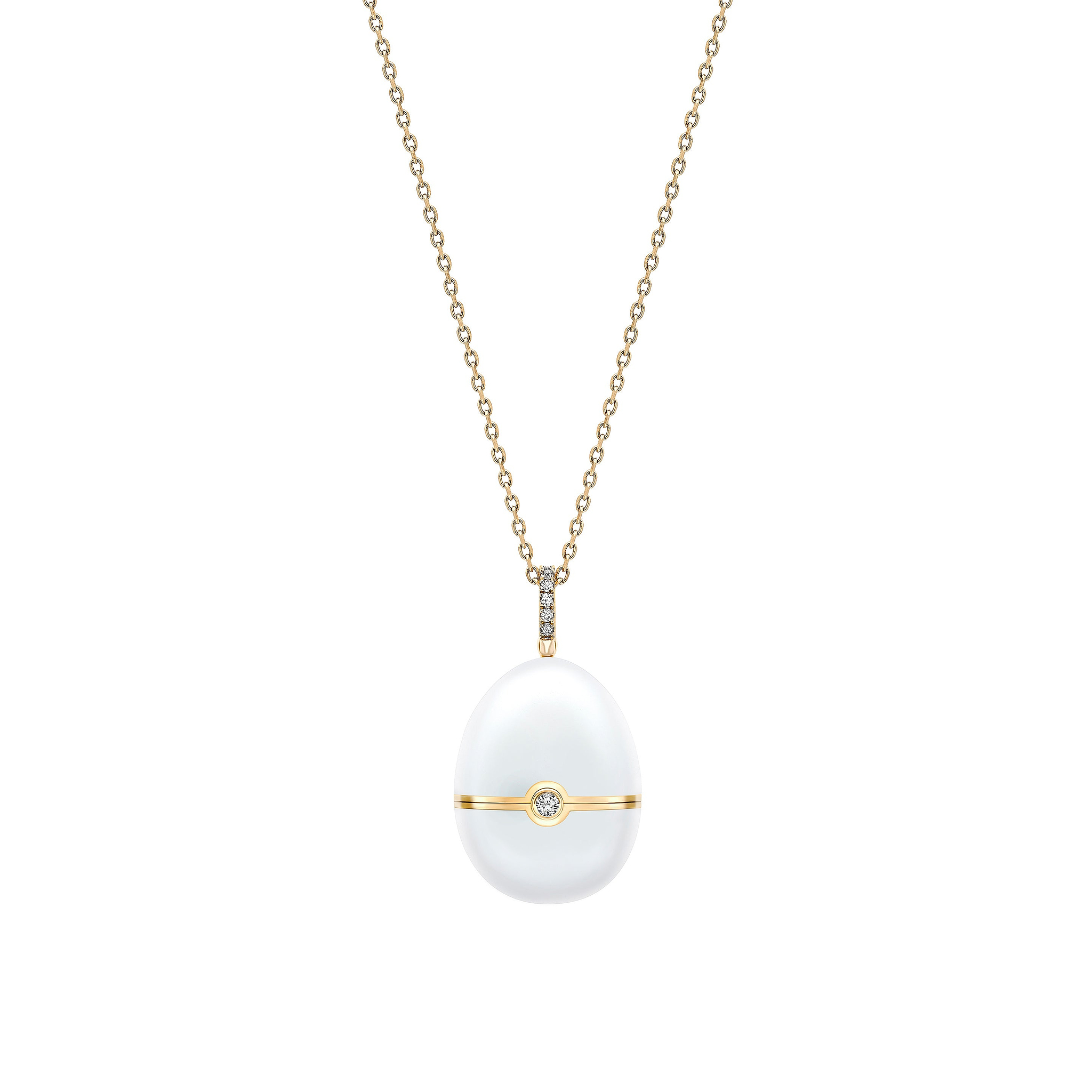 Enamel and Yellow Gold Nest Egg Locket