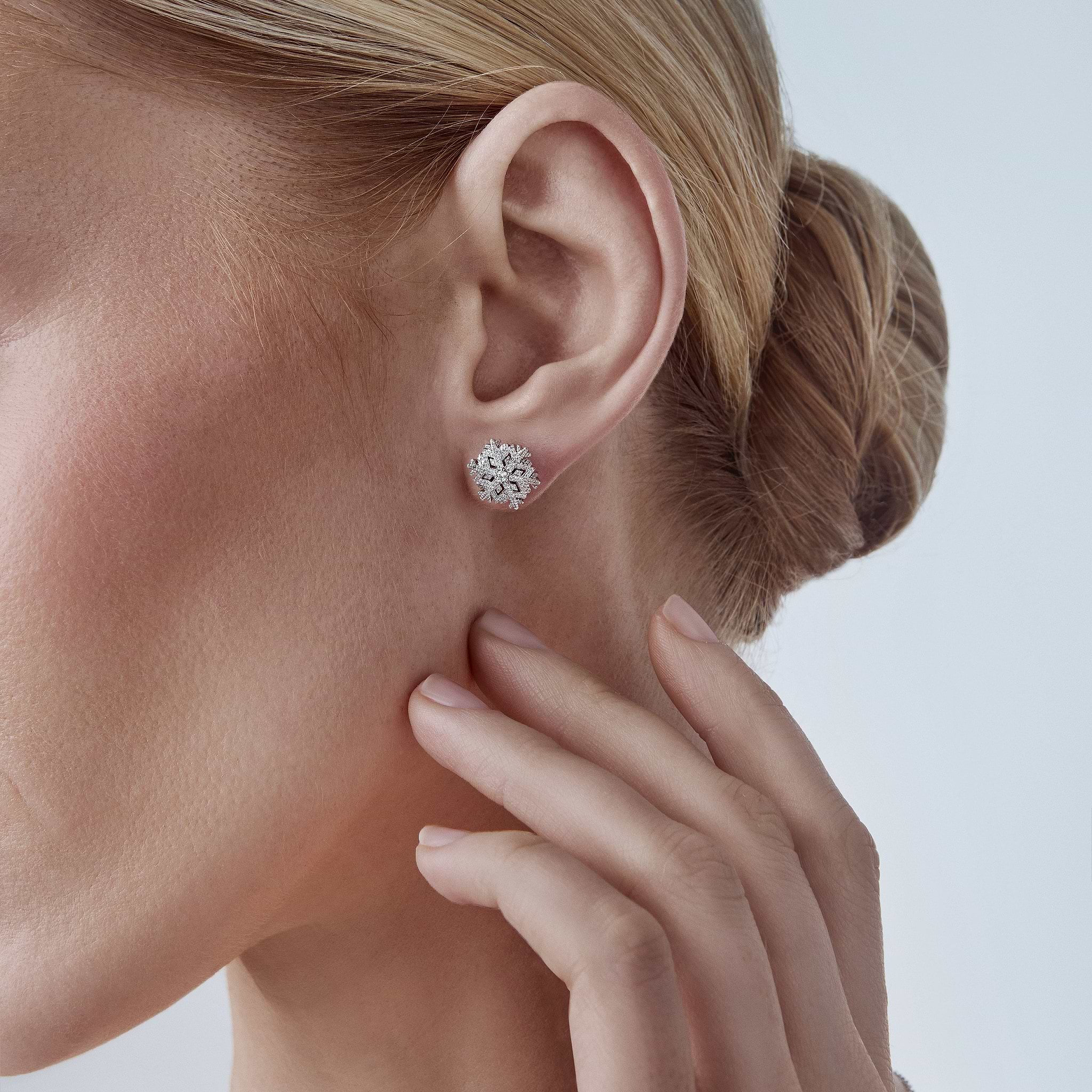 Snowflake Diamond Earrings