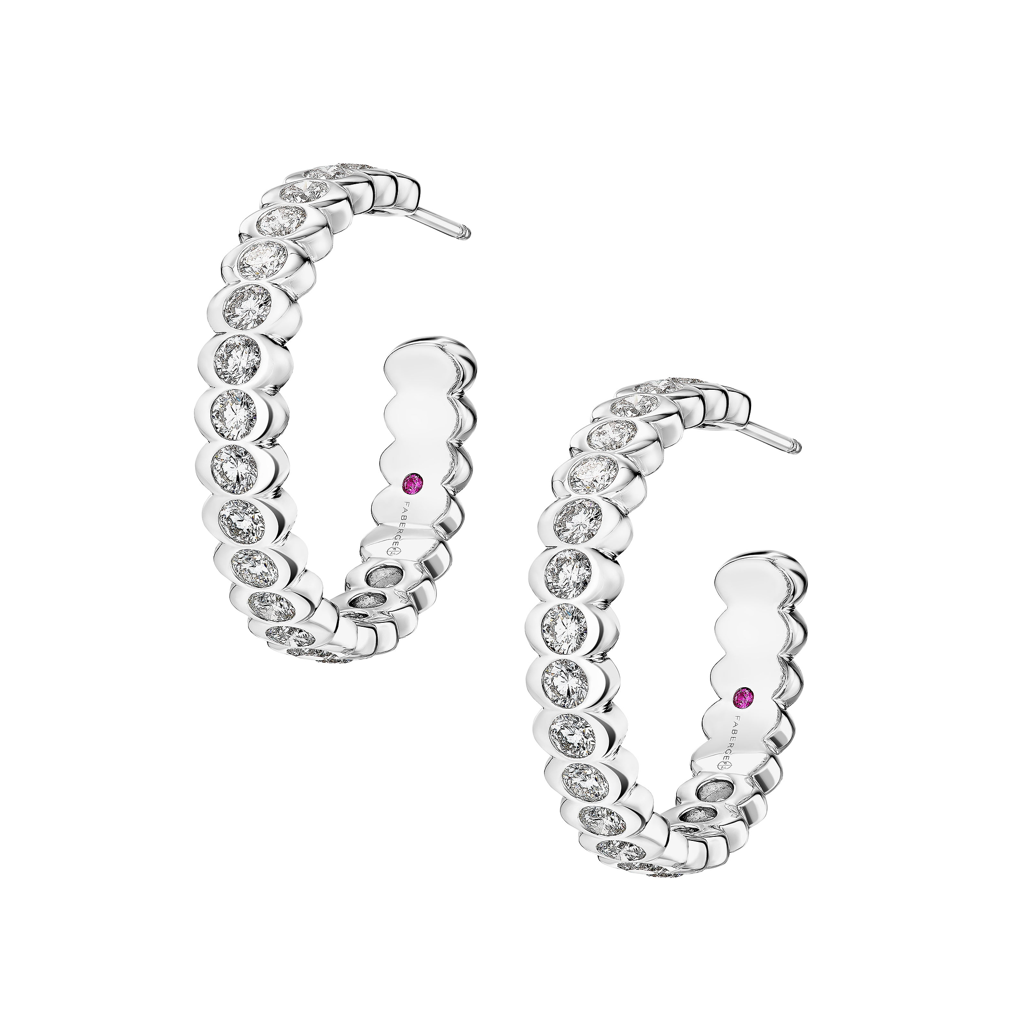 Cosmic Curve Platinum and Diamond Earrings