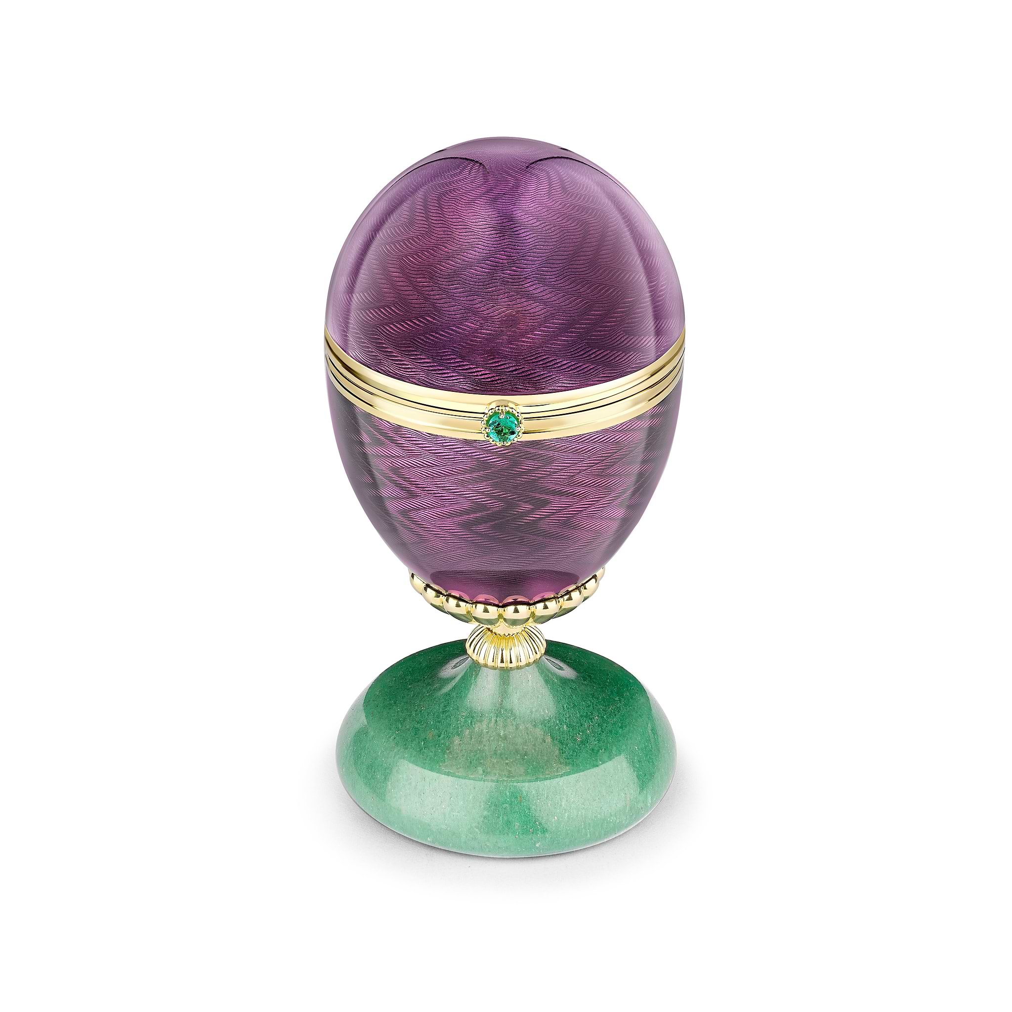 Limited Edition Guilloché Enamel Anemone Surprise Egg Objet