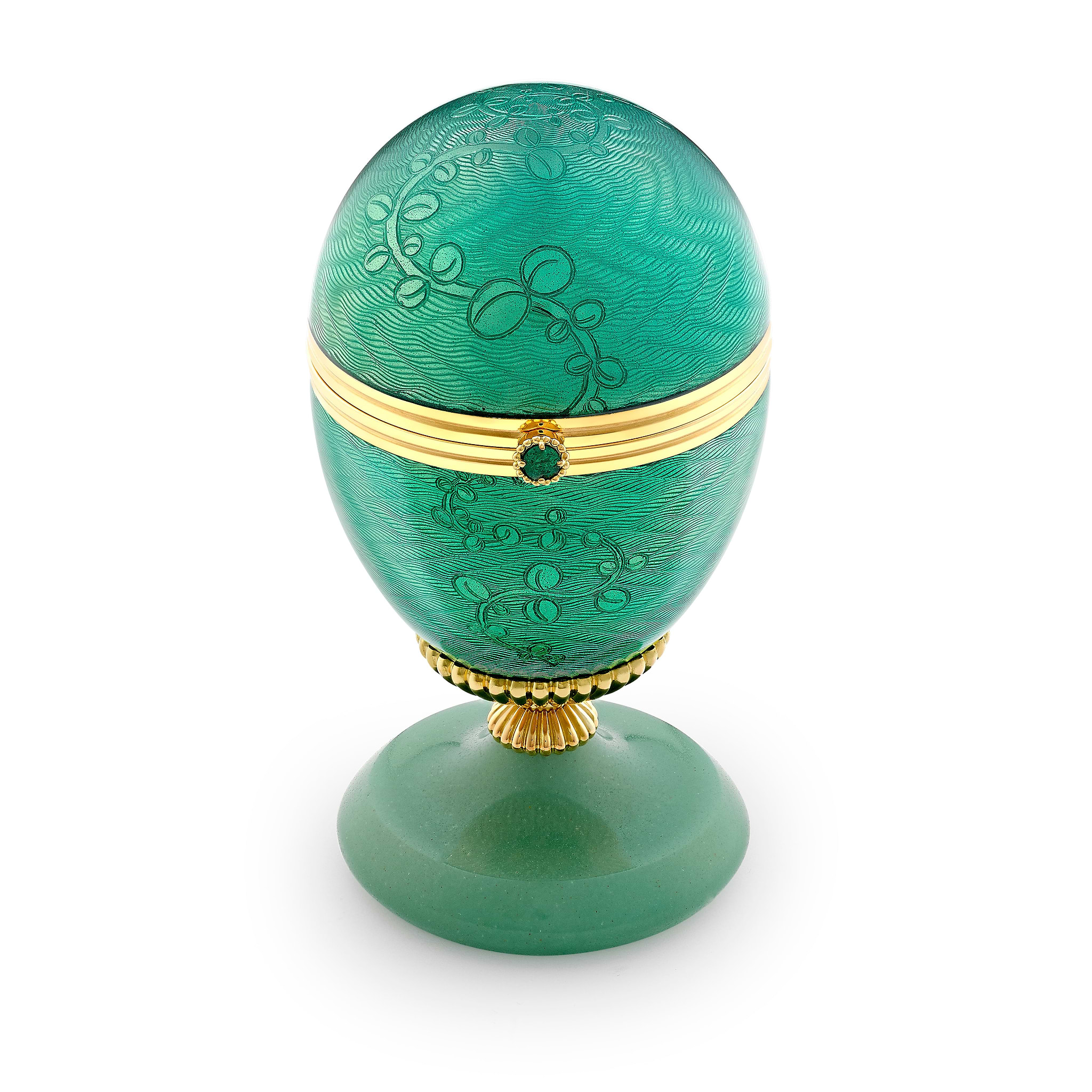 Limited Edition Guilloché Enamel Twin Flower Surprise Egg Objet