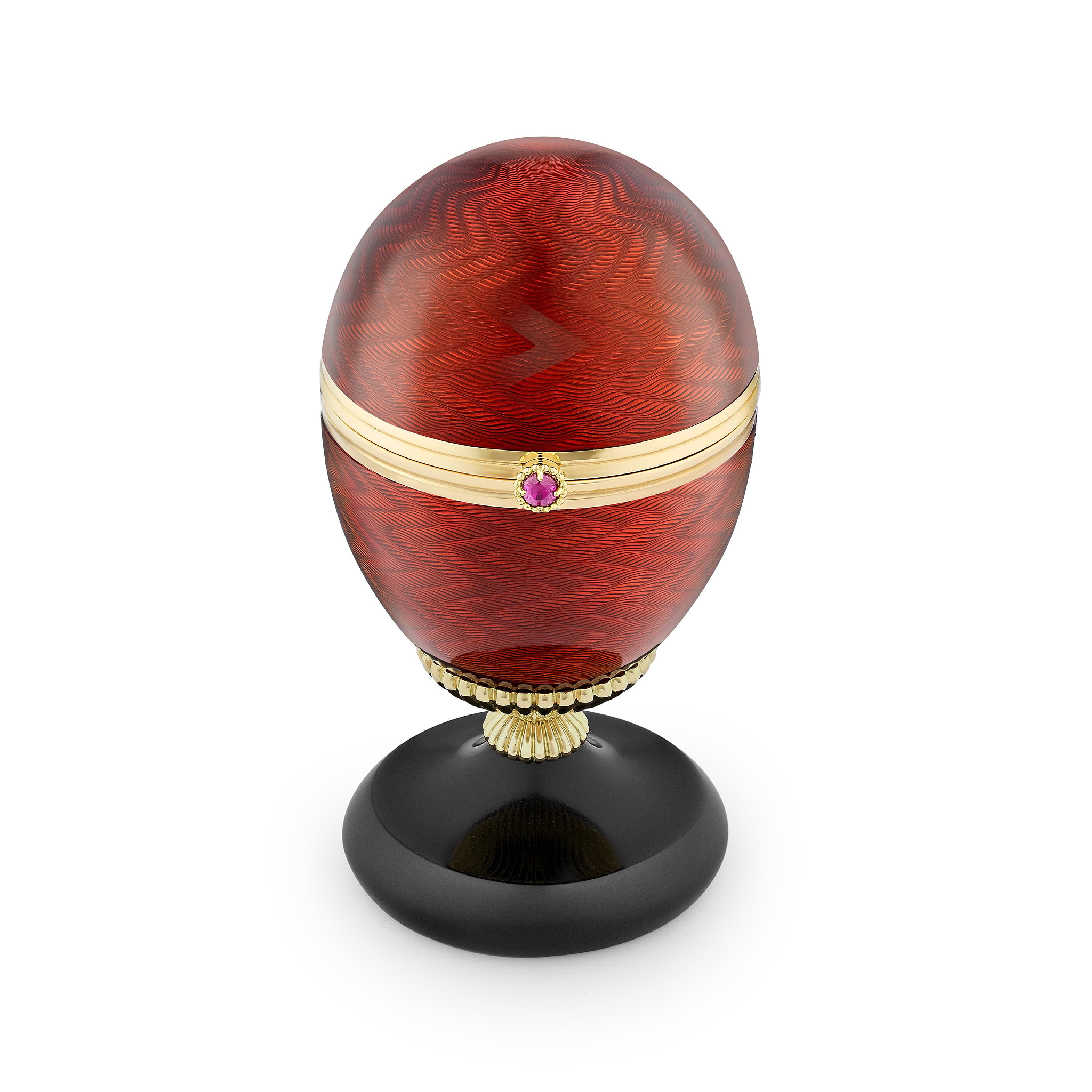Limited Edition Guilloché Enamel Wild Rose Surprise Egg Objet