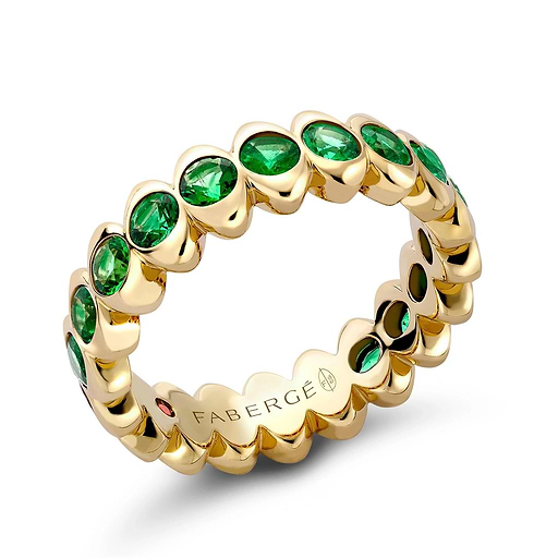 Colours of Love Yellow Gold Emerald Eternity Ring | Fabergé