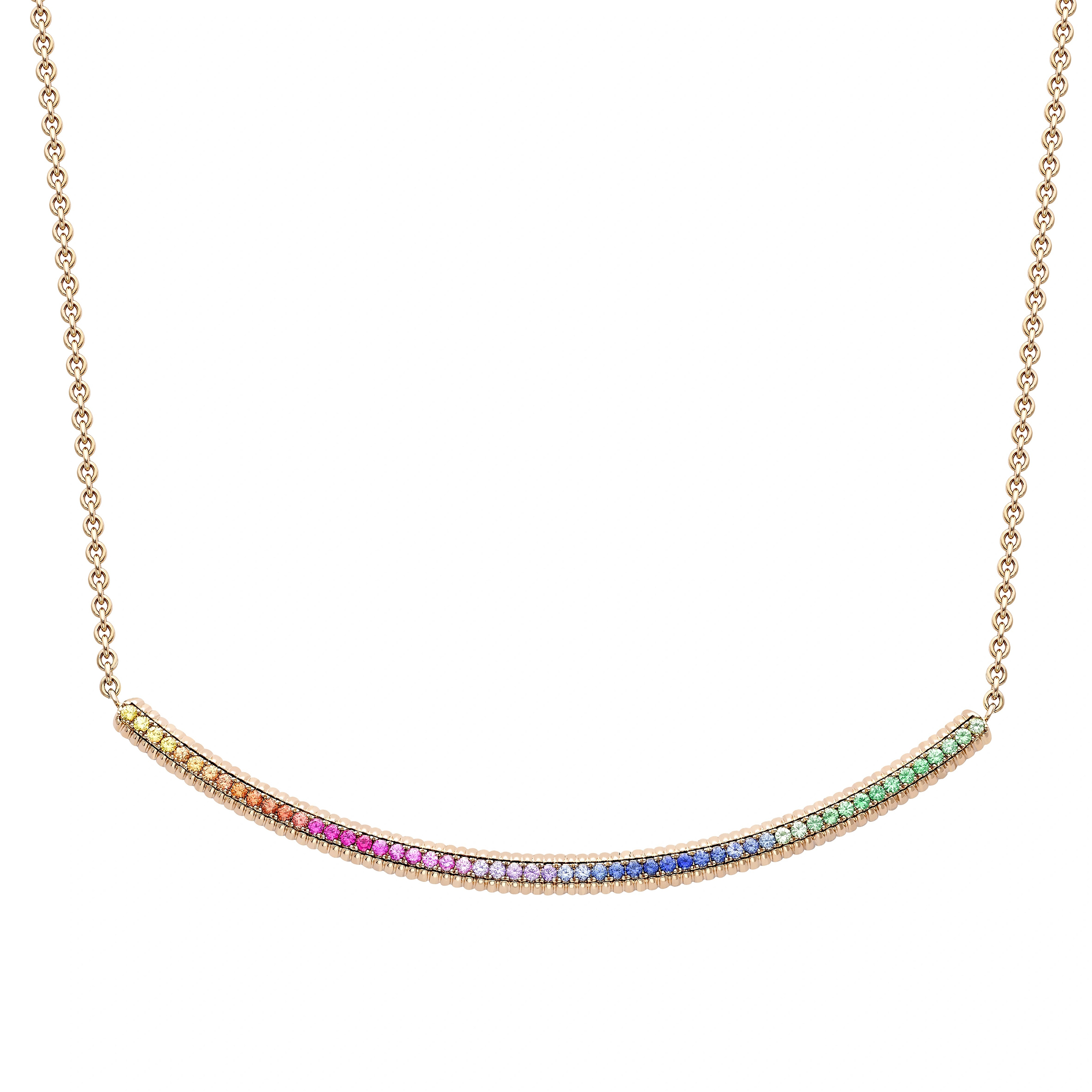 Colours of Love Rose Gold Rainbow Fluted Choker Necklace | Fabergé