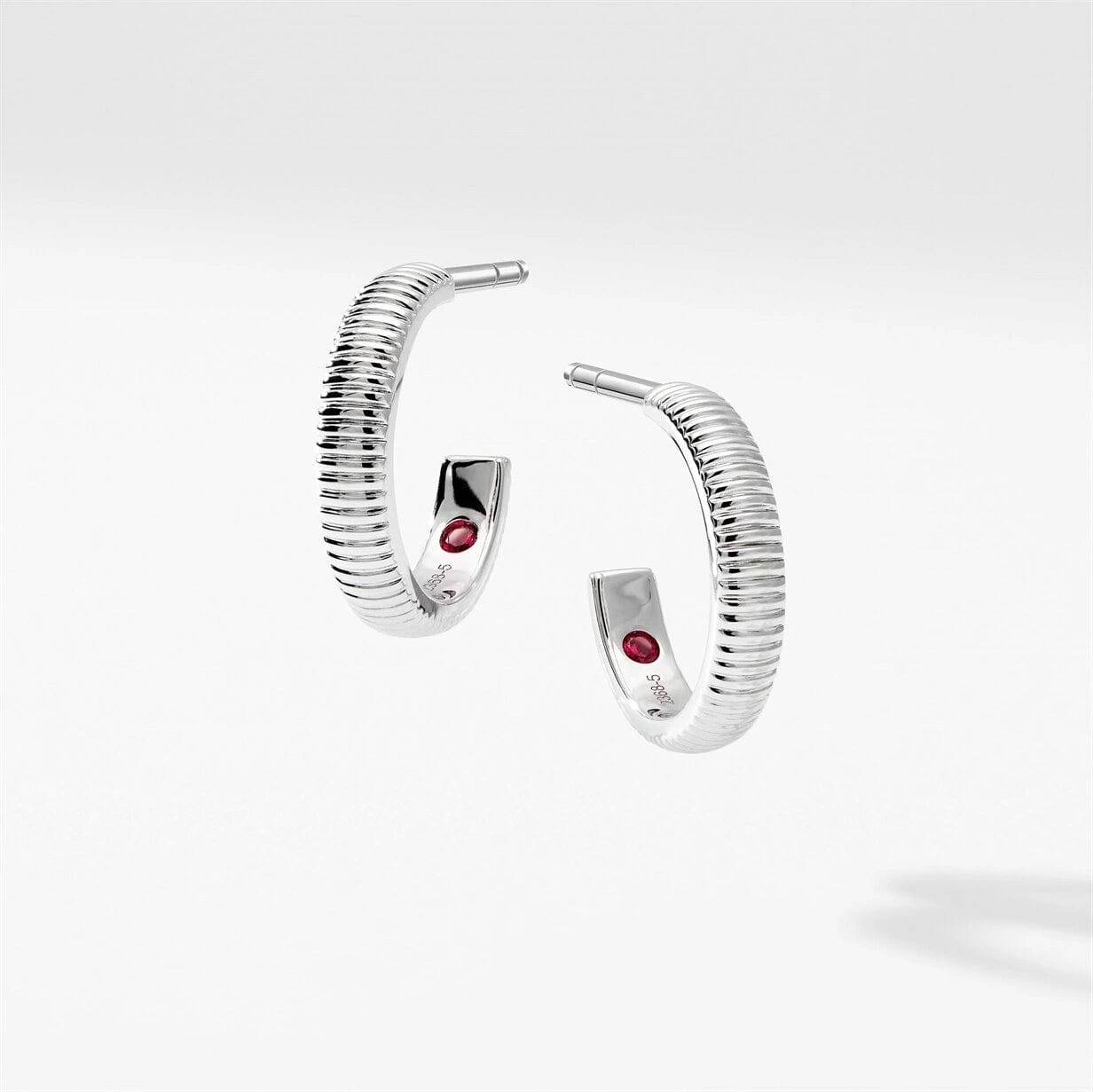 White Gold Fluted Hoop Earrings | Fabergé