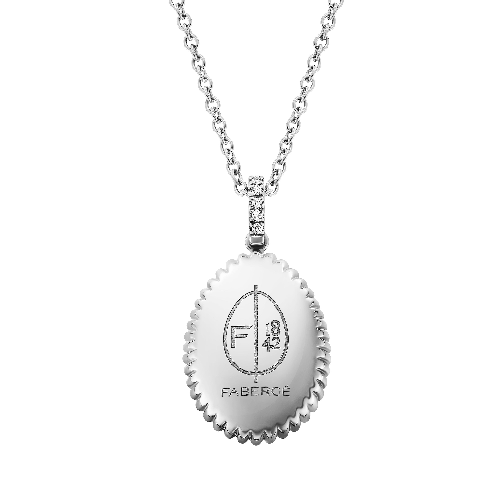 Colours Of Love White Gold Mini Fluted Blue Sapphire Egg Pendant