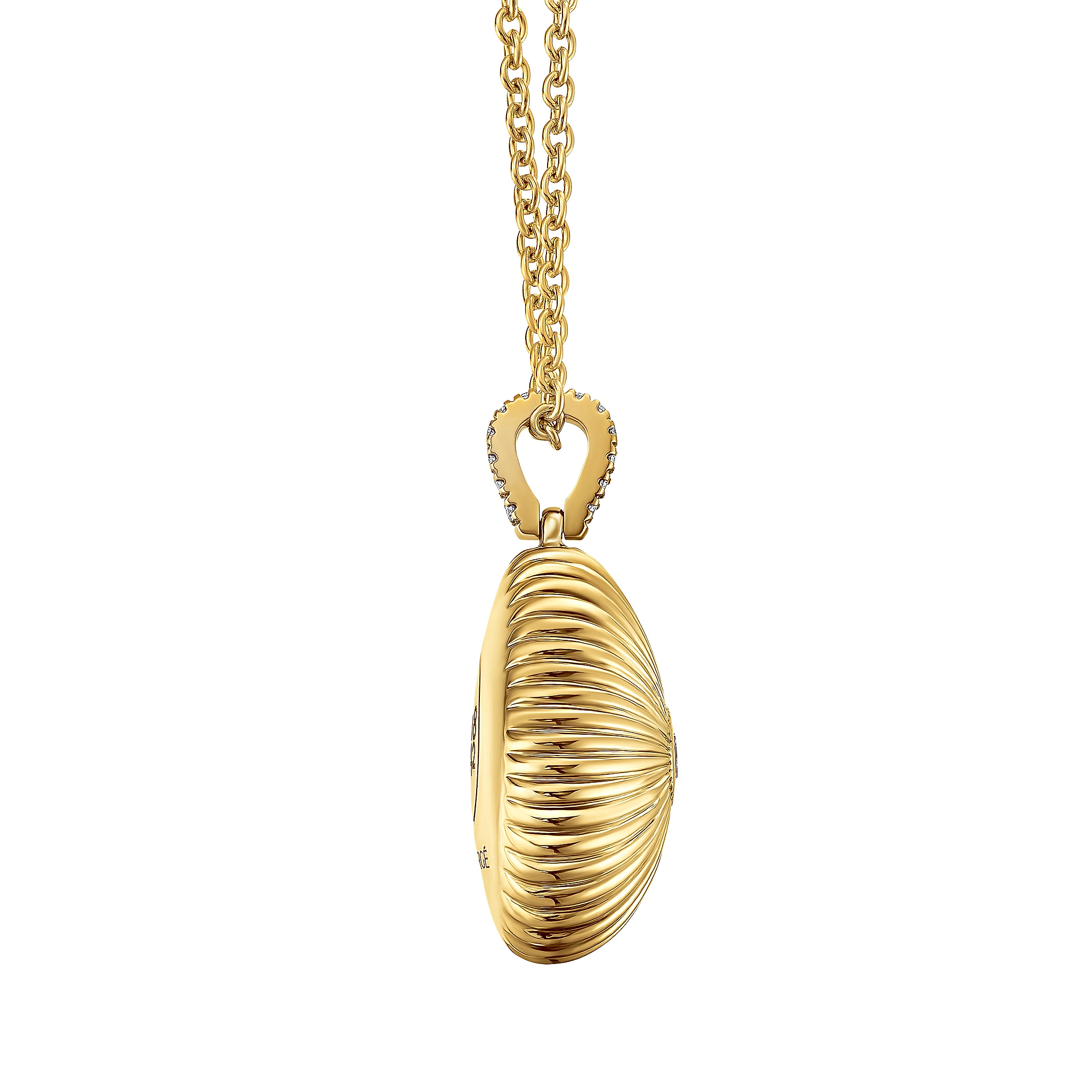 Colours Of Love Yellow Gold Mini Fluted Diamond Egg Pendant