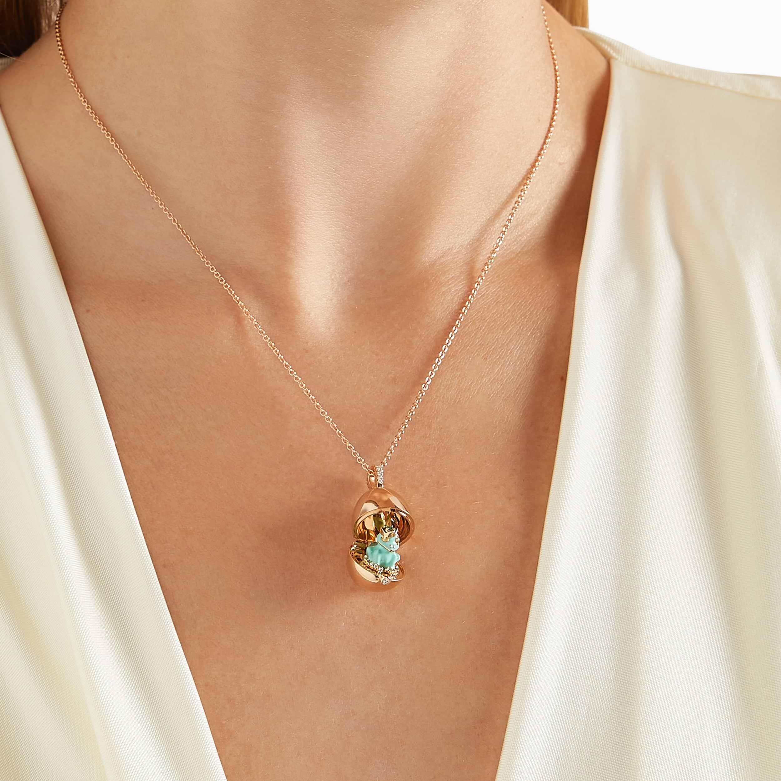 Rose Gold & Green Lacquer Frog Surprise Locket | Fabergé