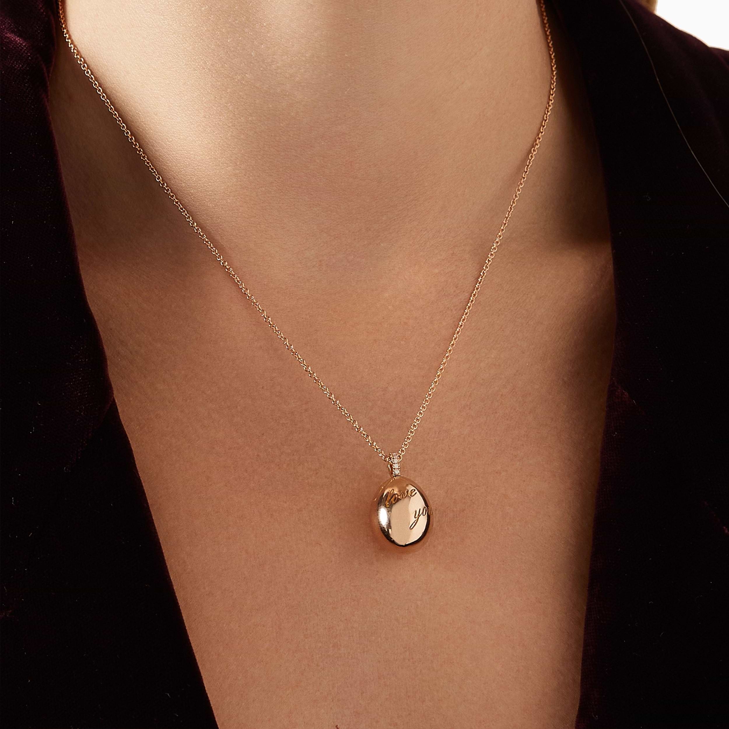 Rose Gold I Love You Egg Pendant | Fabergé