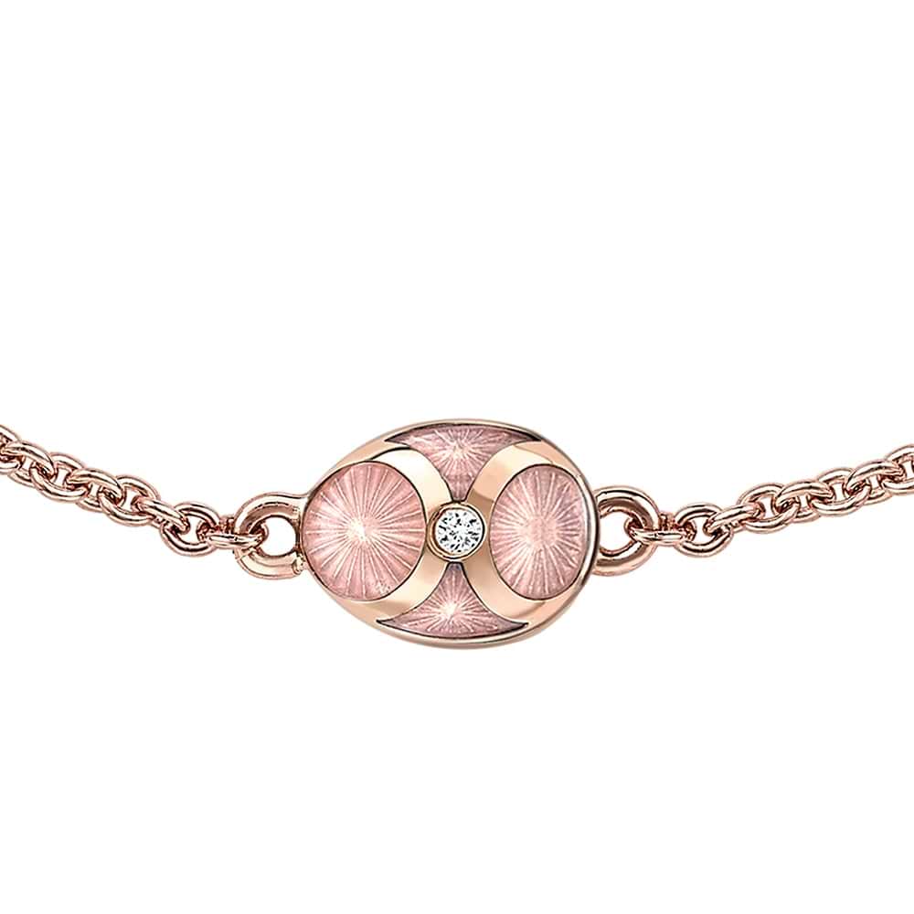 Rose Gold, Diamond & Pink Enamel Chain Bracelet | Fabergé